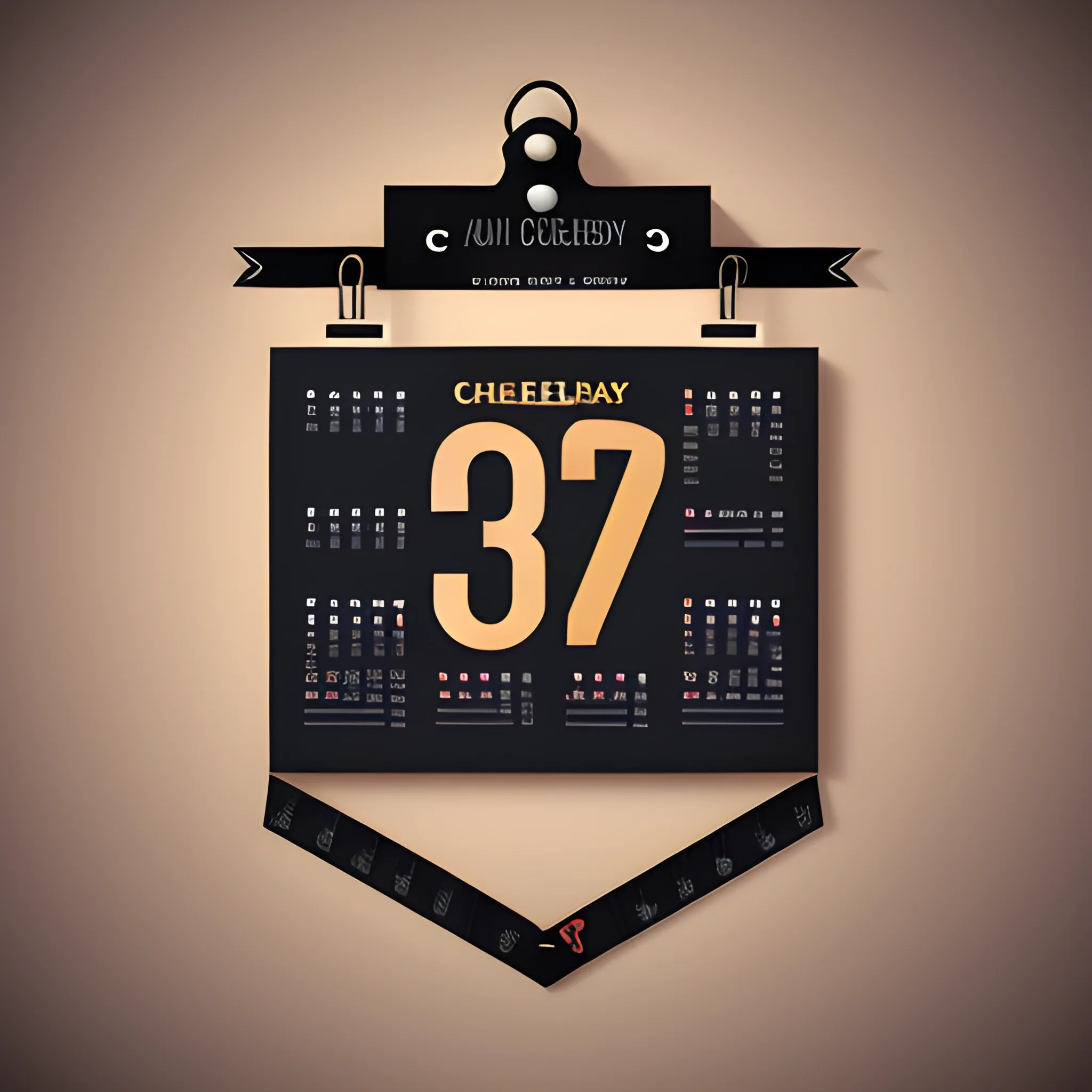 Typography calendar background, 3D