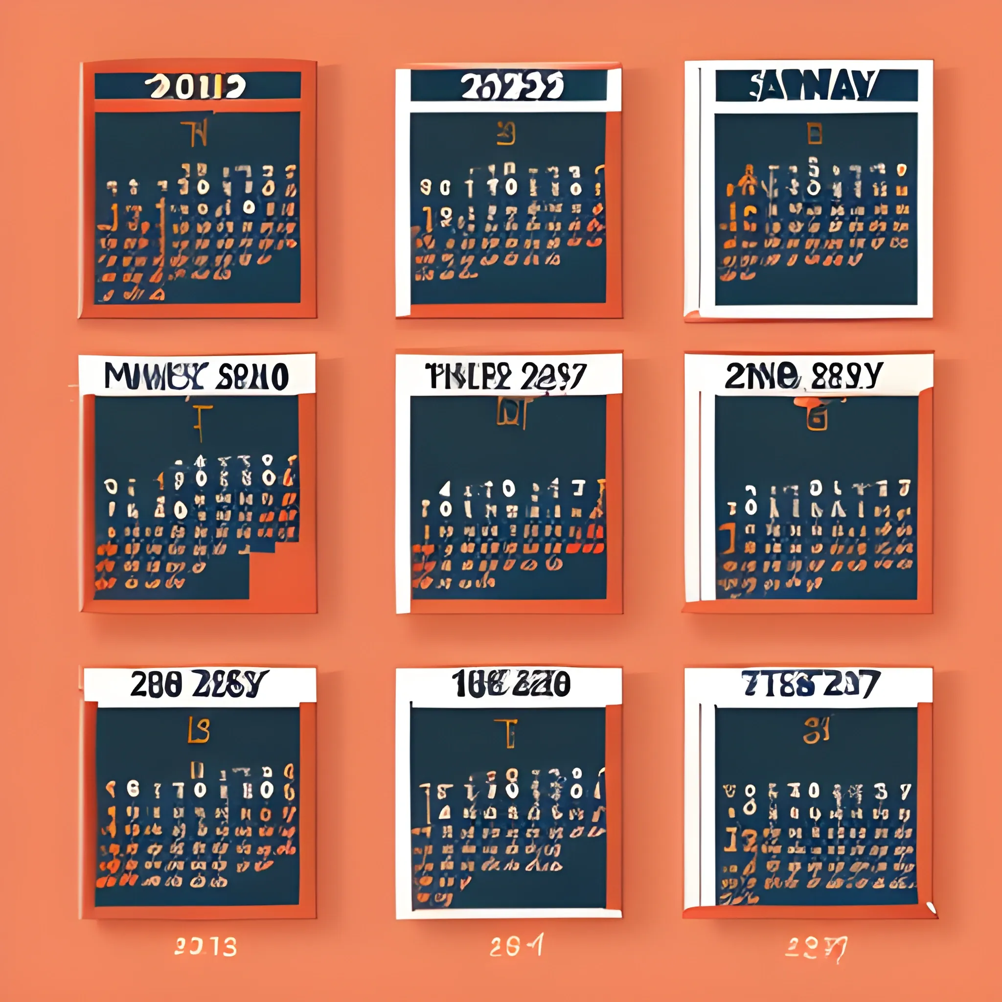 Typography calendar background