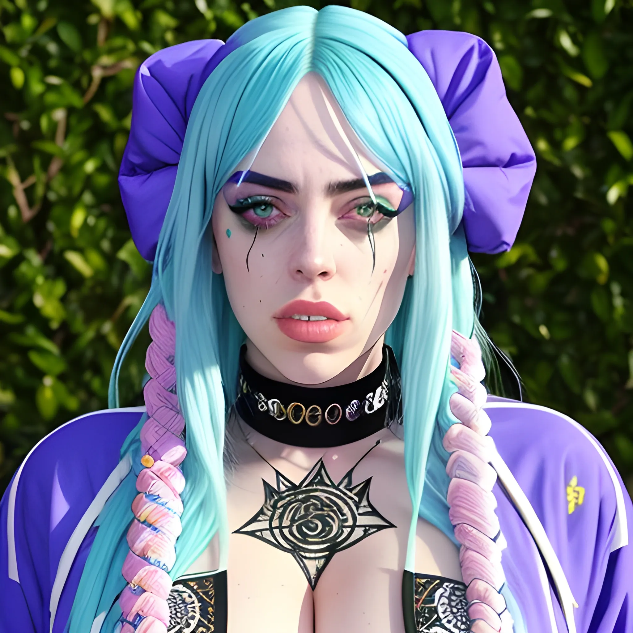 billie eilish wearing a small biniki , sexy, big