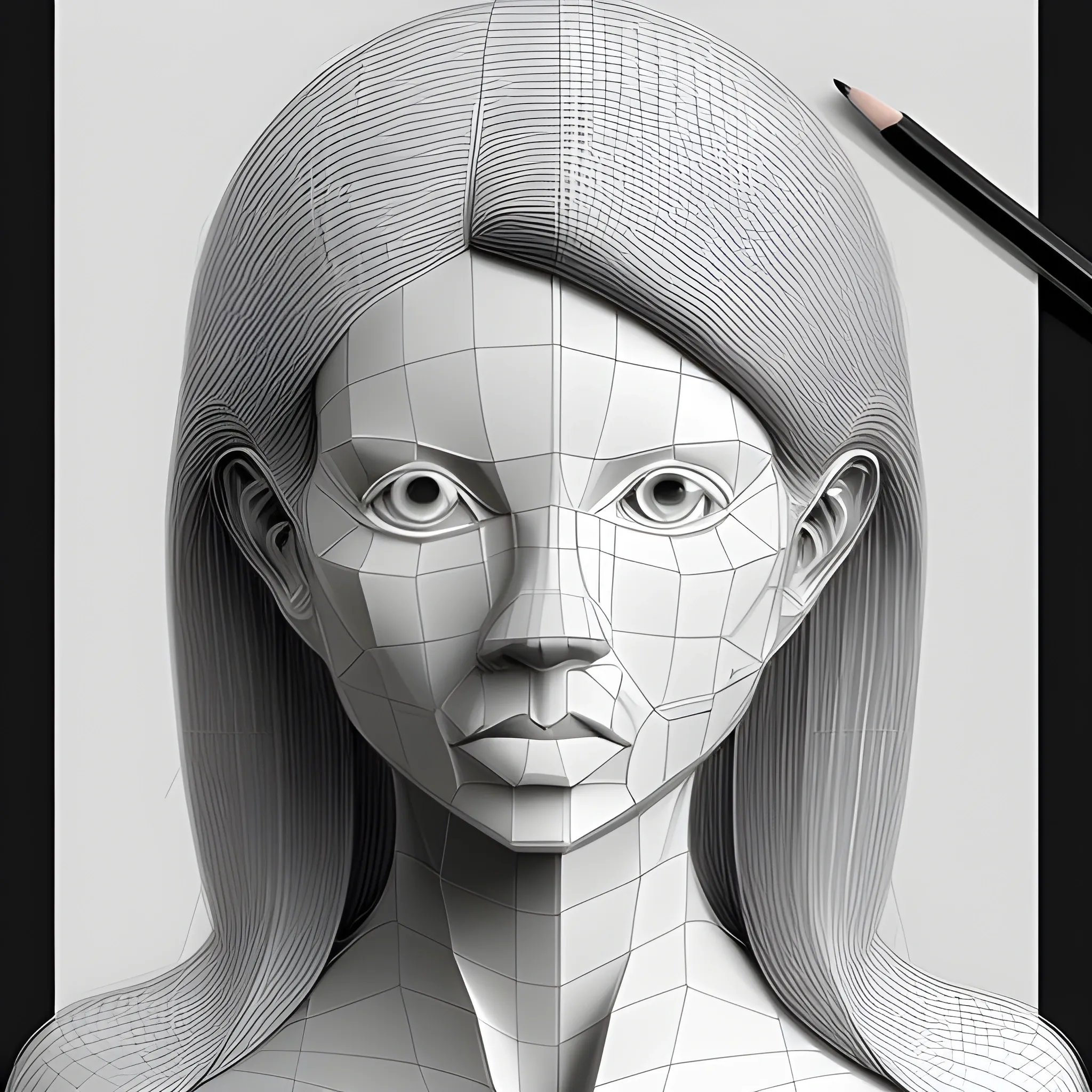 "DIGITAL ART", Pencil Sketch 3 D