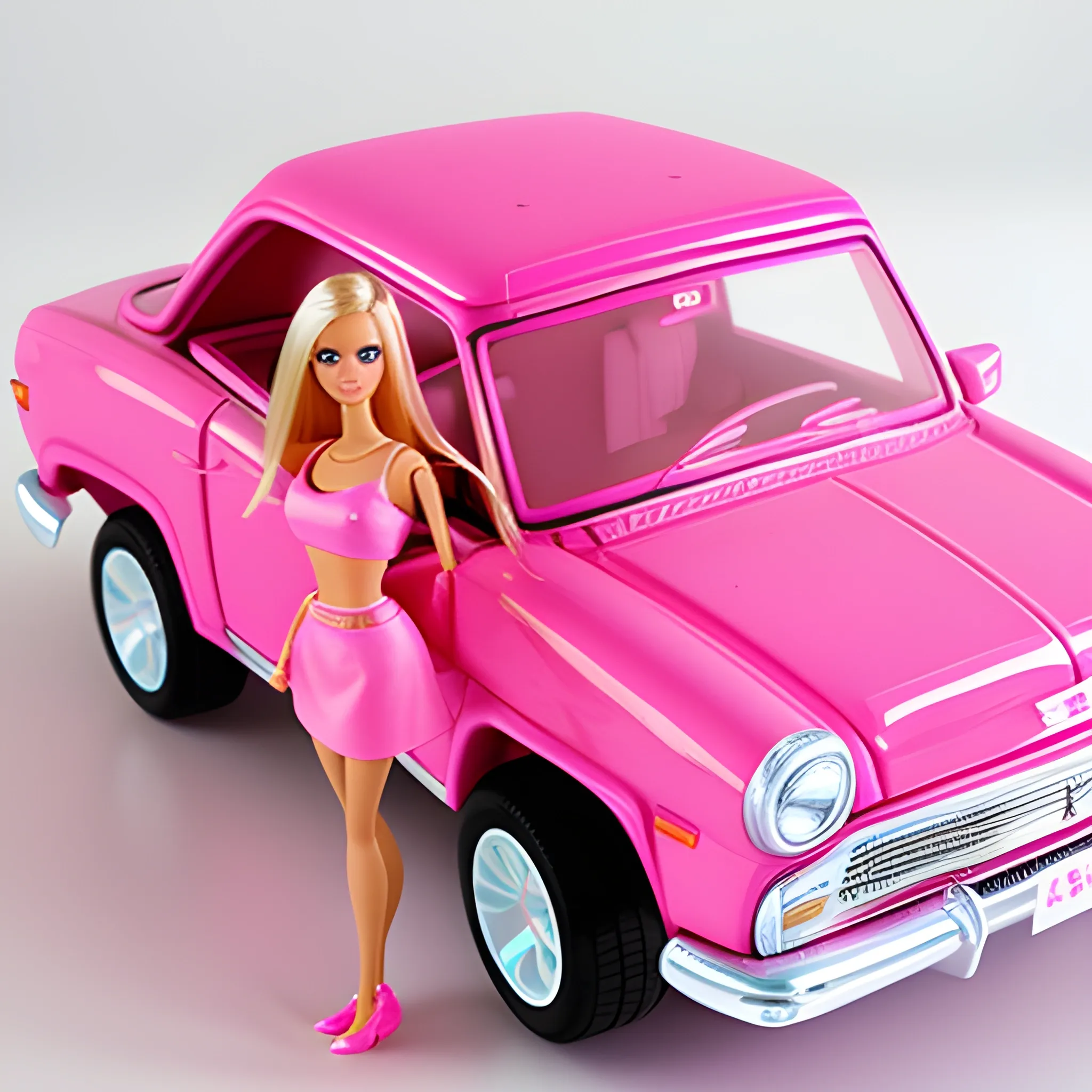 pink barbie car