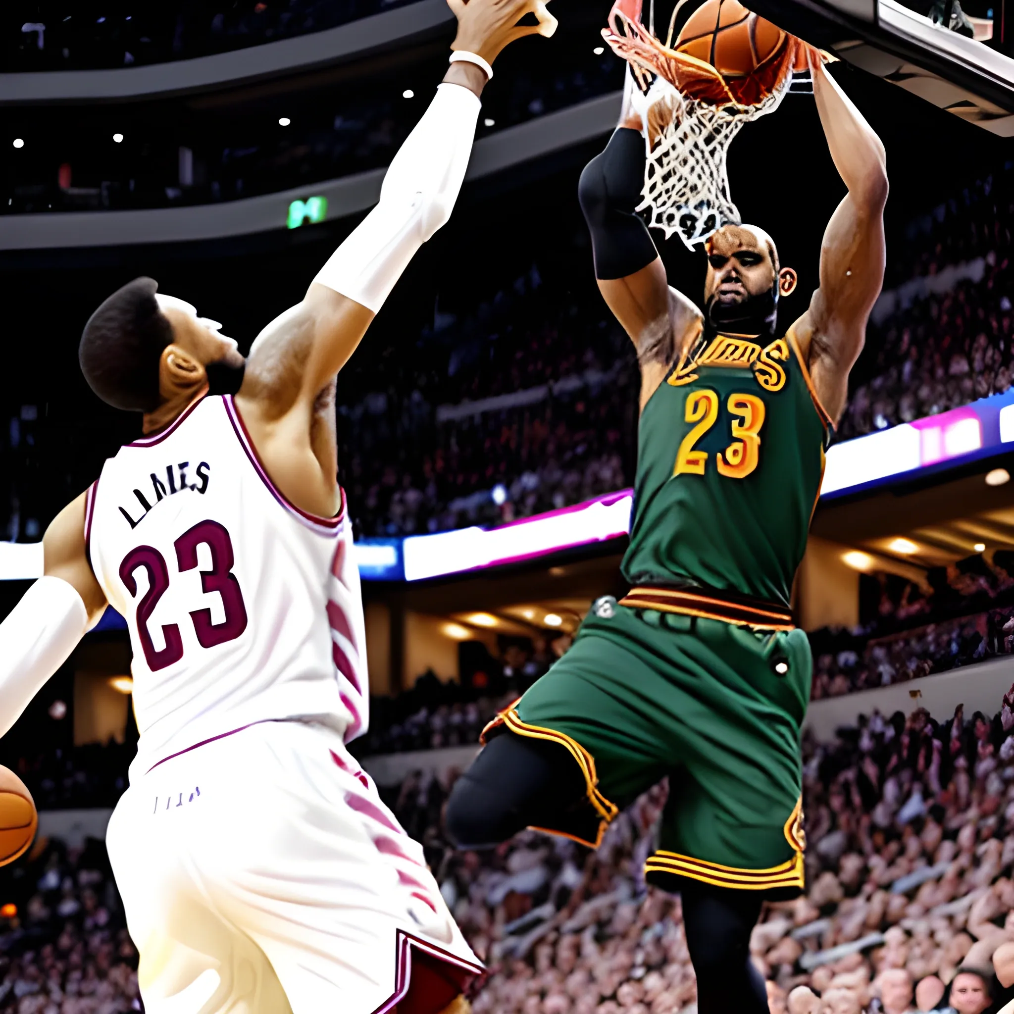 lebron jumping for a slam dunk