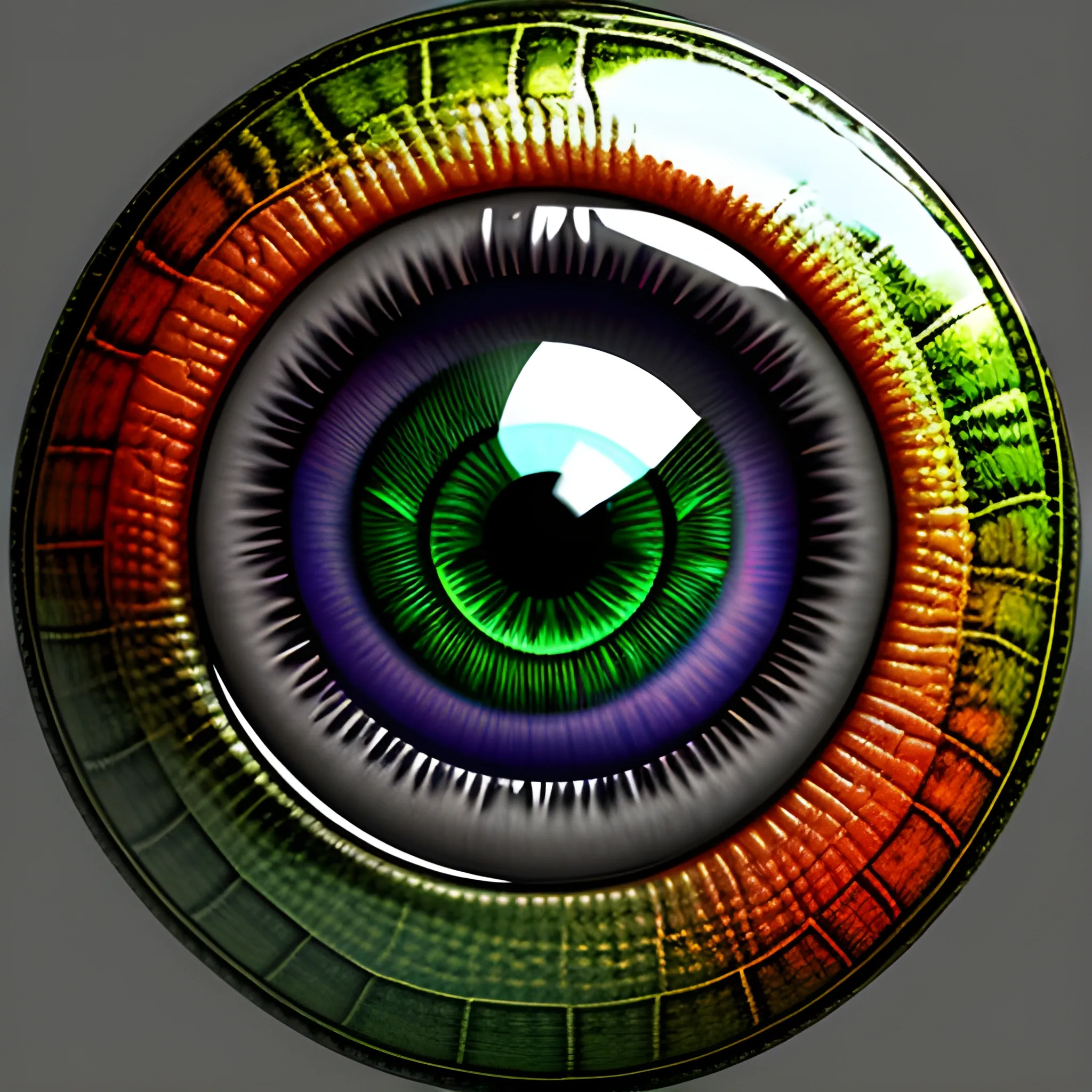 reptile eye with all the colours in 3d
