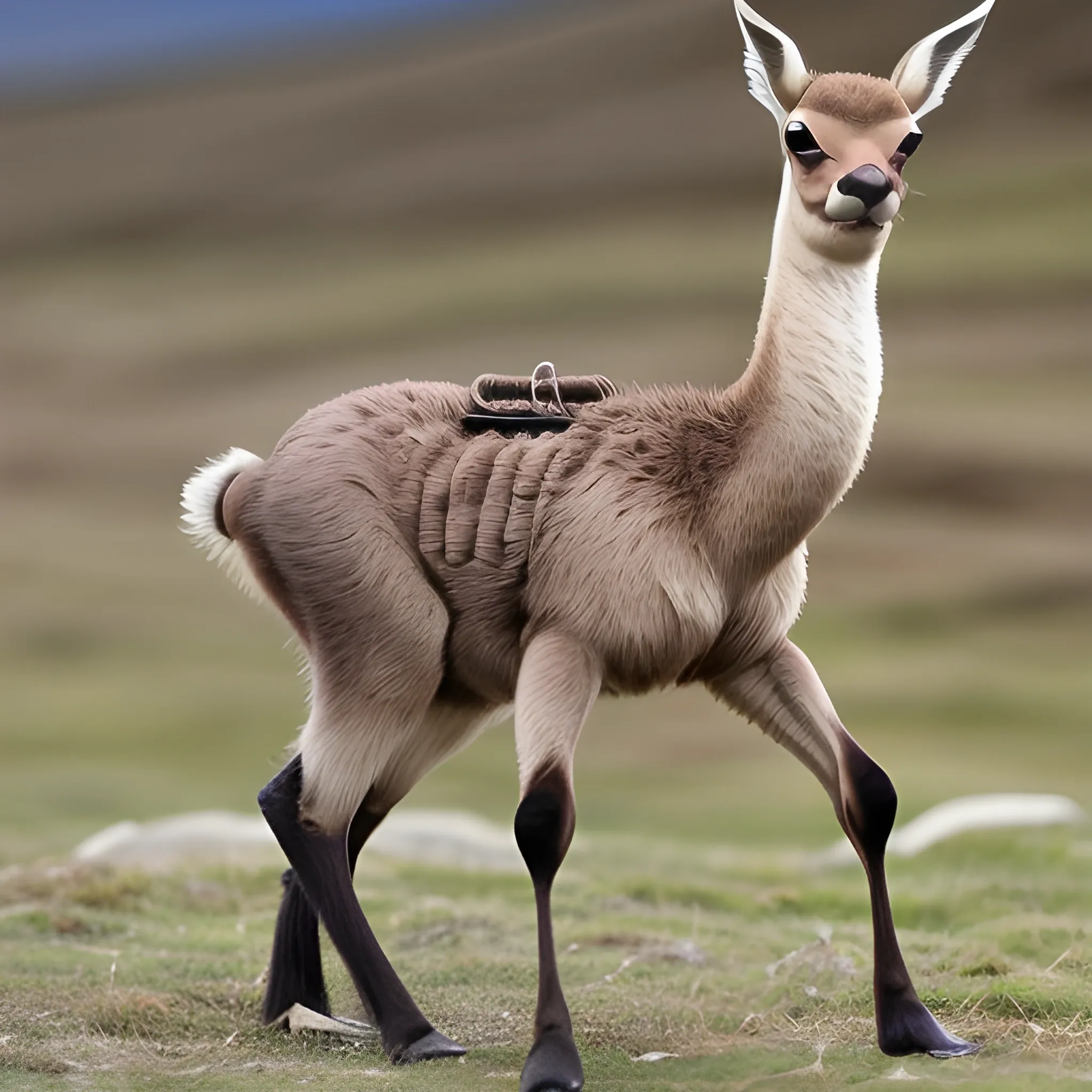 Guanaco-pudu
Describe un pequeño ciervo de pelaje suave que habita en zonas áridas, combinando la agilidad del guanaco y el tamaño compacto del pudu. ¿Cómo se adapta a su entorno?