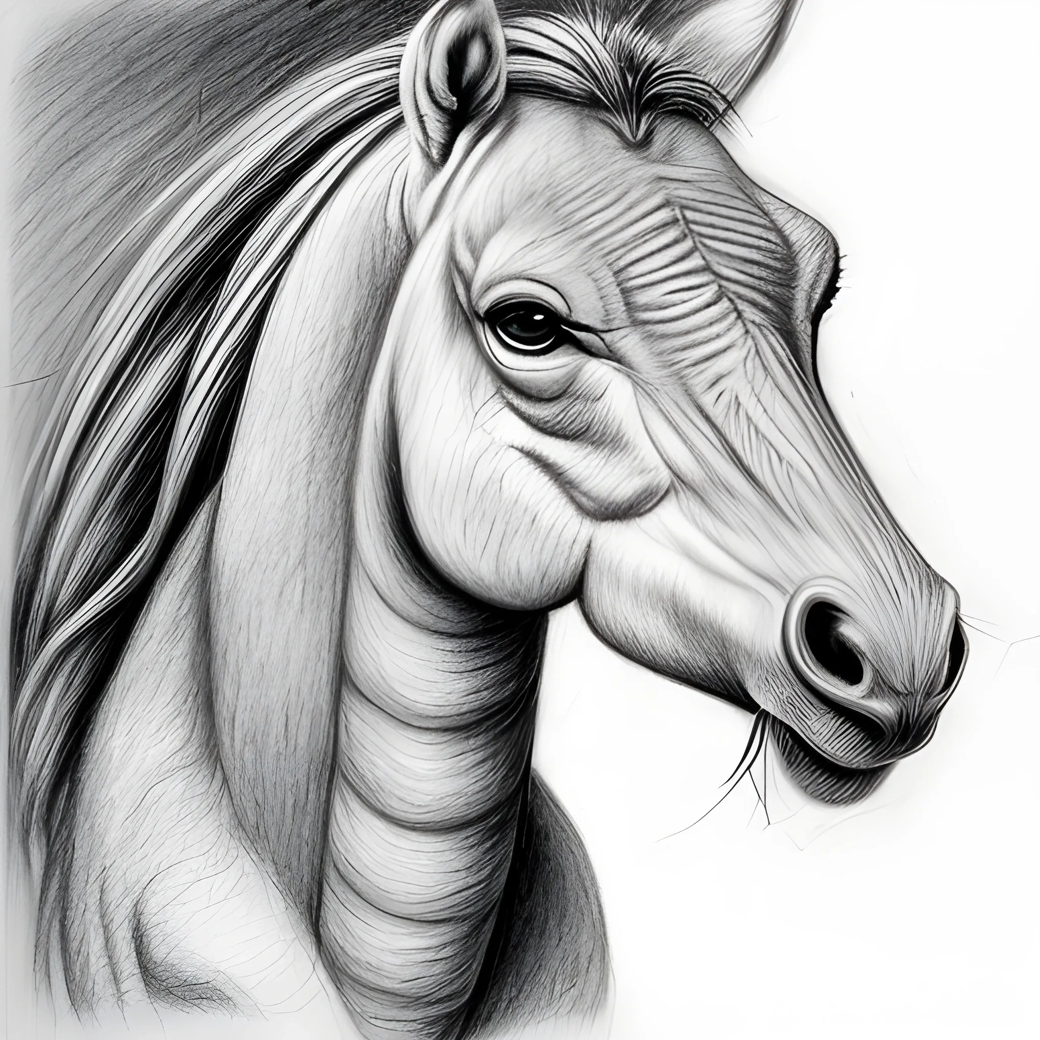 crea un ibrido entre cebra + caballo
, Pencil Sketch