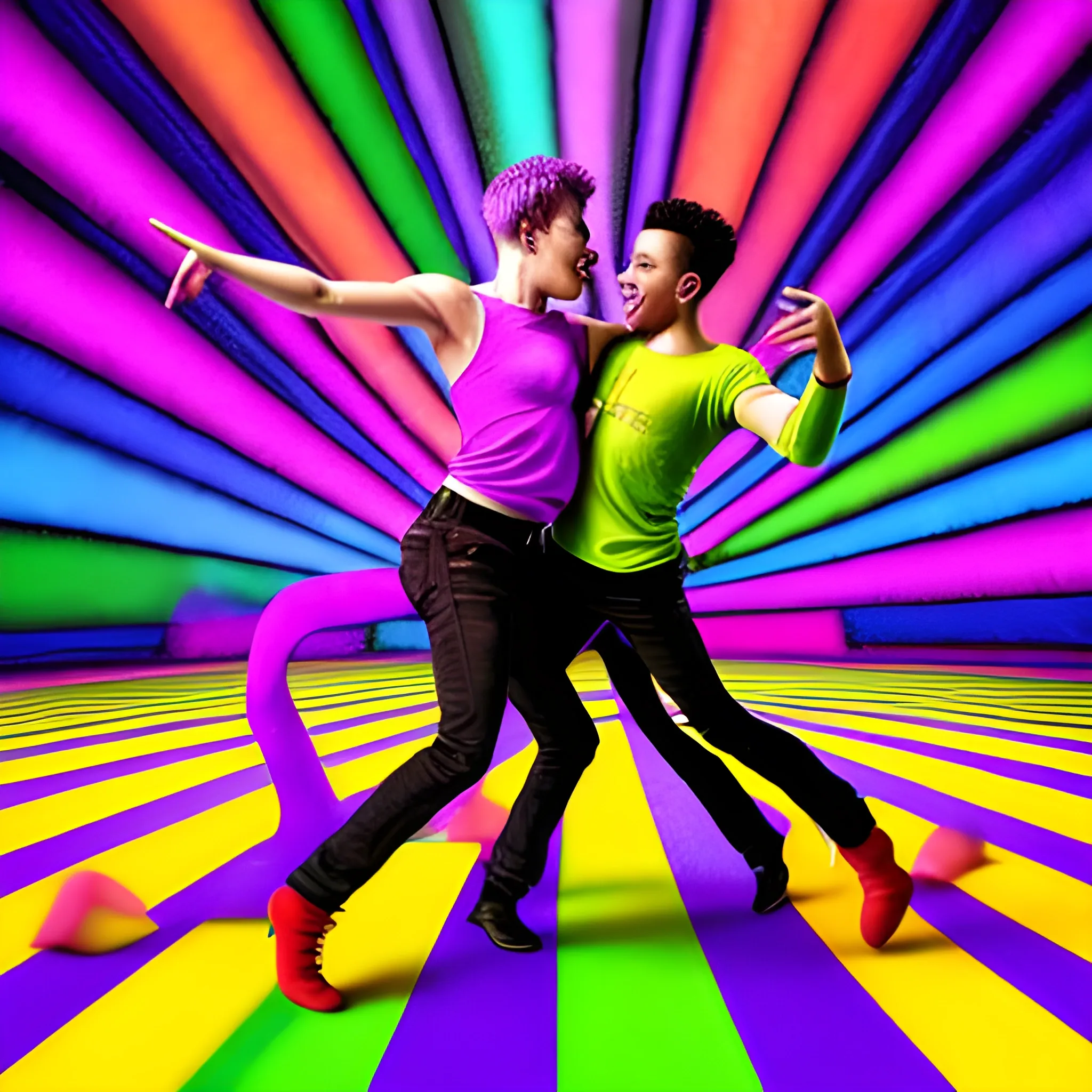 queer people dancing, Trippy