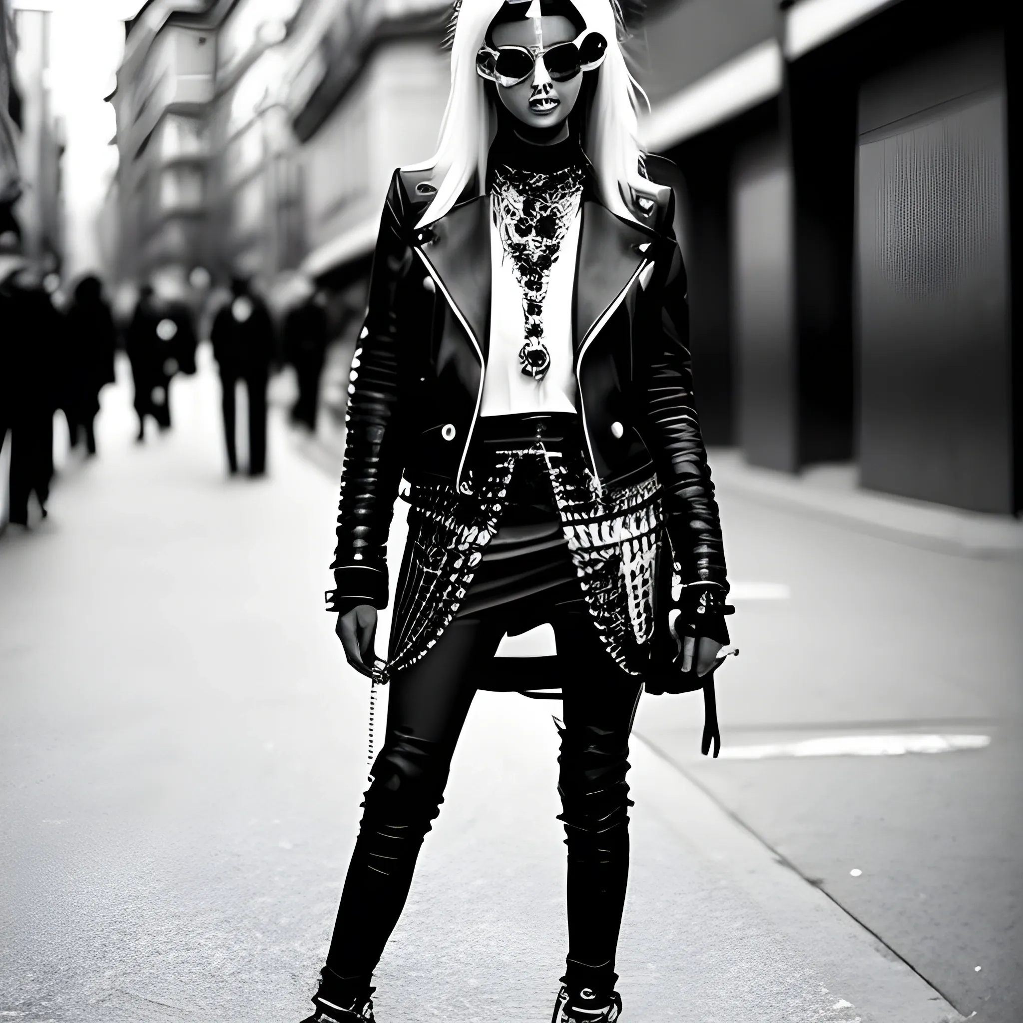 fashion, street, Black and White, Street Fashion, Light, metal