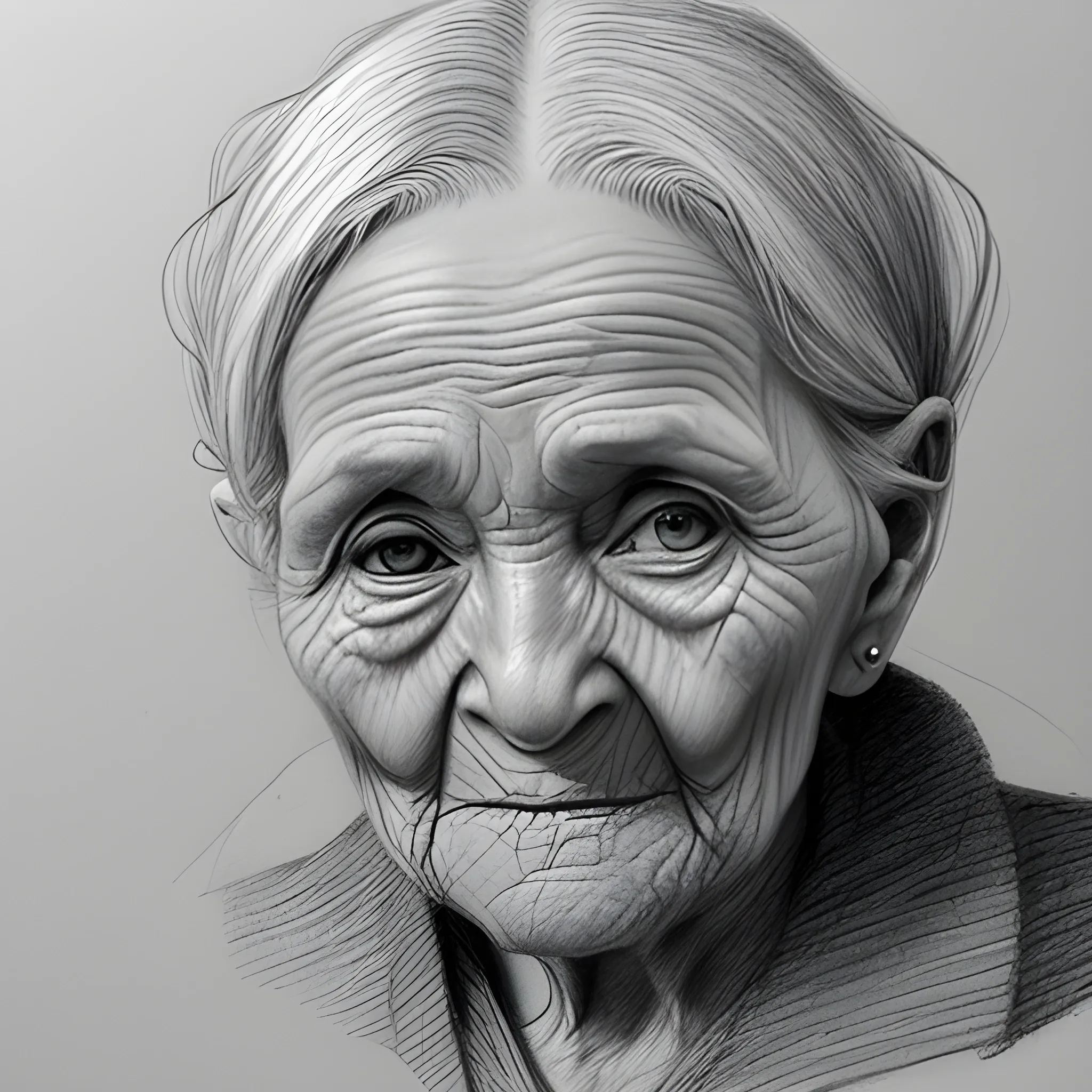 old woman, Pencil Sketch