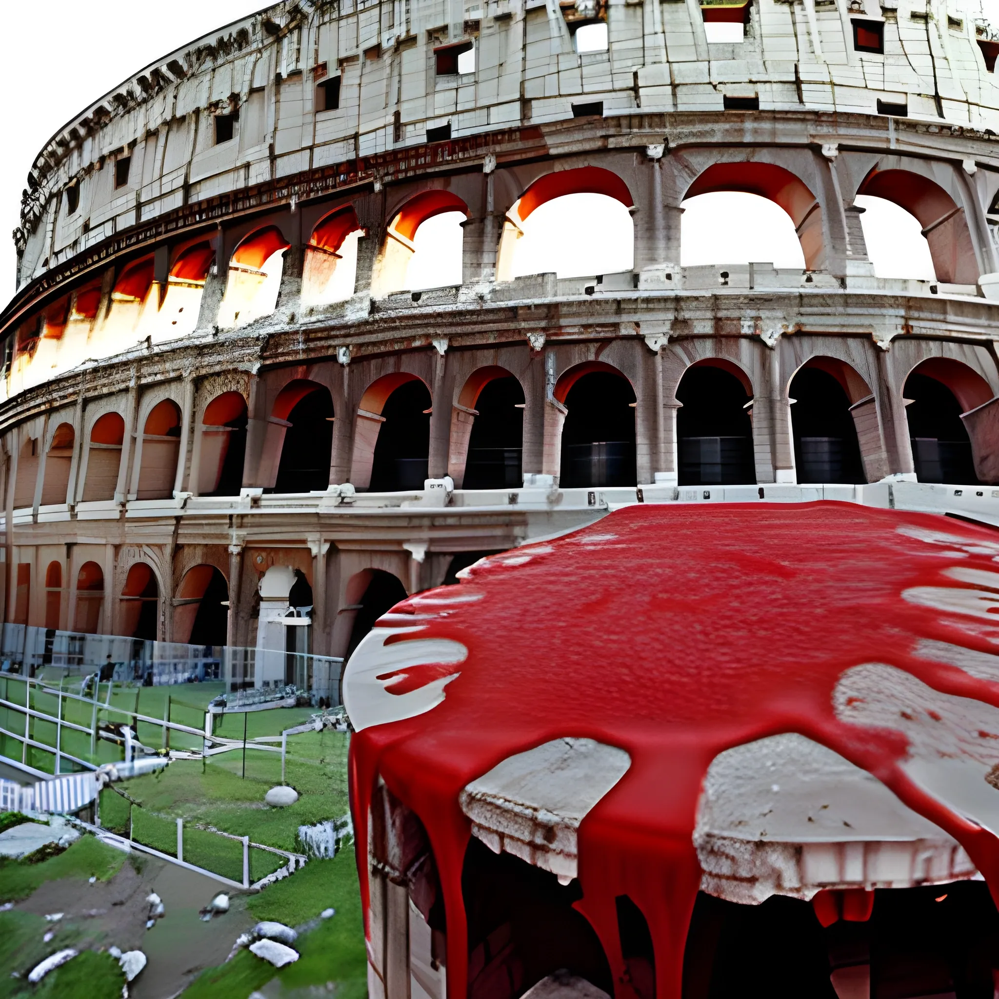 colosseum covered in blood
