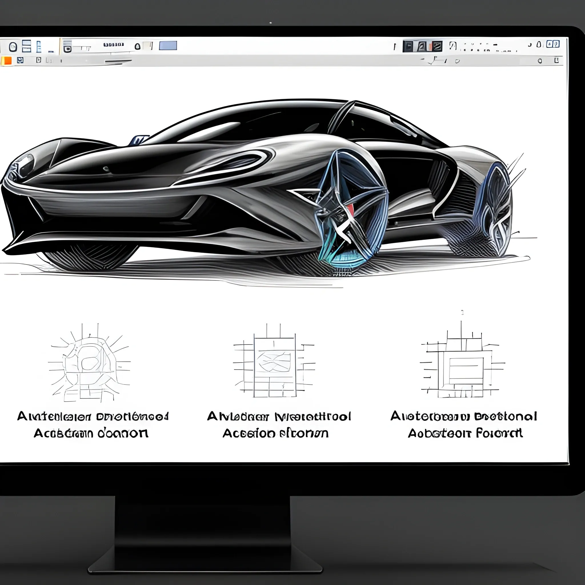 Design a sleek splash screen for "Automation 4 - Premier Edition" write big on screen, a premium business software for the automotive industry. exclusive and modern, incorporate subtle automotive elements, Trippy, Pencil Sketch, 3D