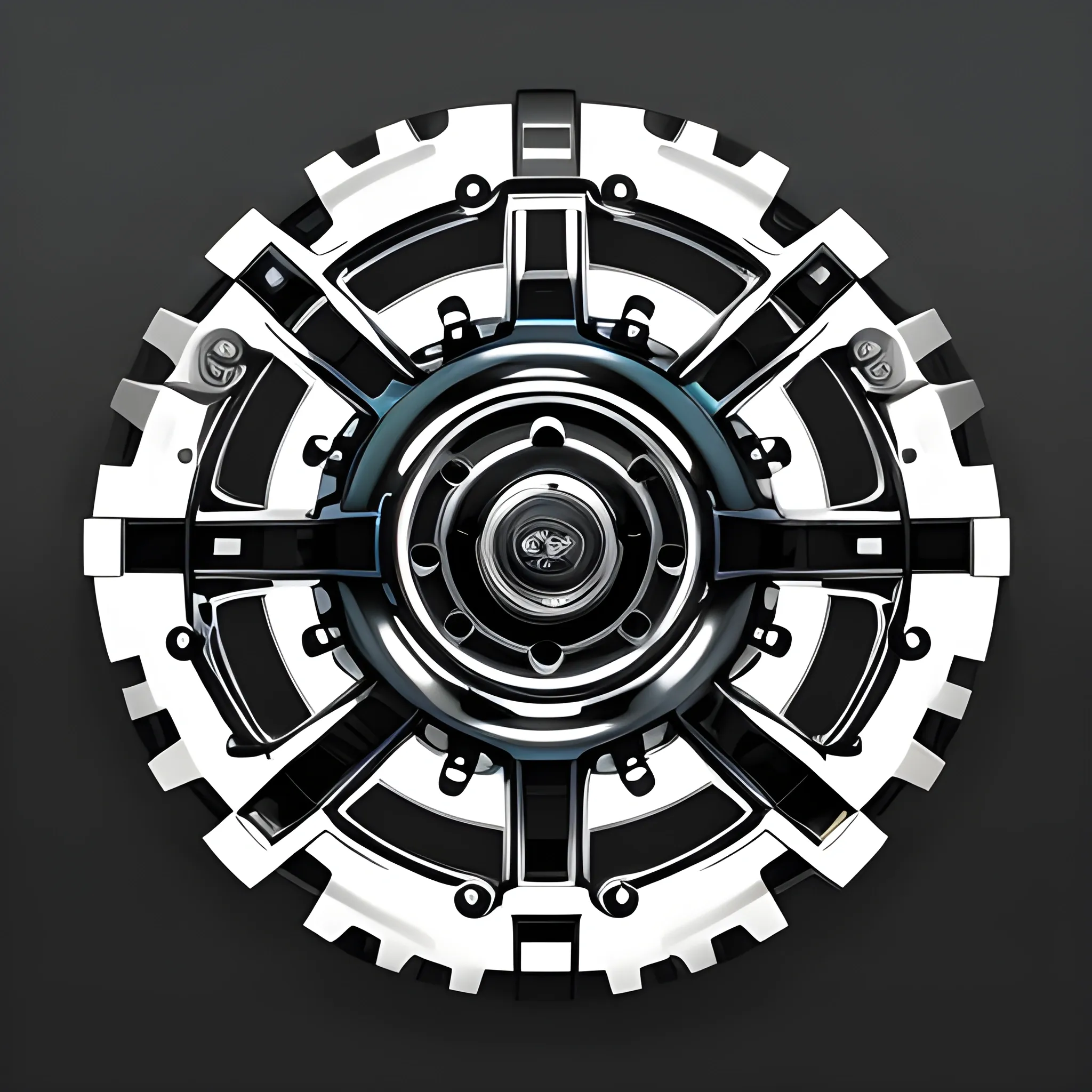 A sleek splash screen design for Automation 4 - Premier Edition, featuring a modern and minimalist layout with a dark gradient background, subtle outlines of automotive parts like gears and tires integrated into the design, the company’s sphere logo prominently displayed in the center, Artwork, digital graphic design using vector software, Trippy, Pencil Sketch, 3D