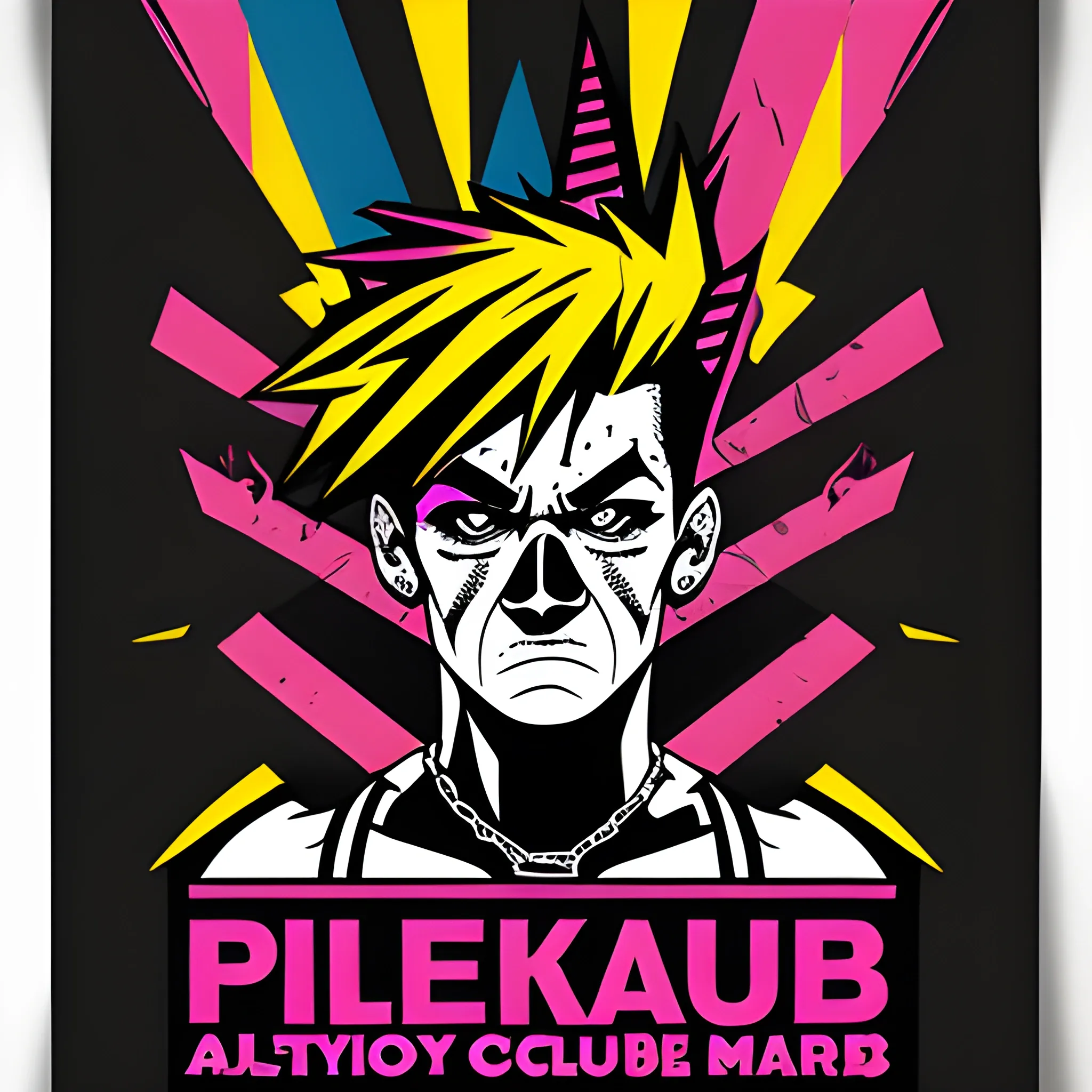 A poster for a punk-style club. Abstraction., Cartoon