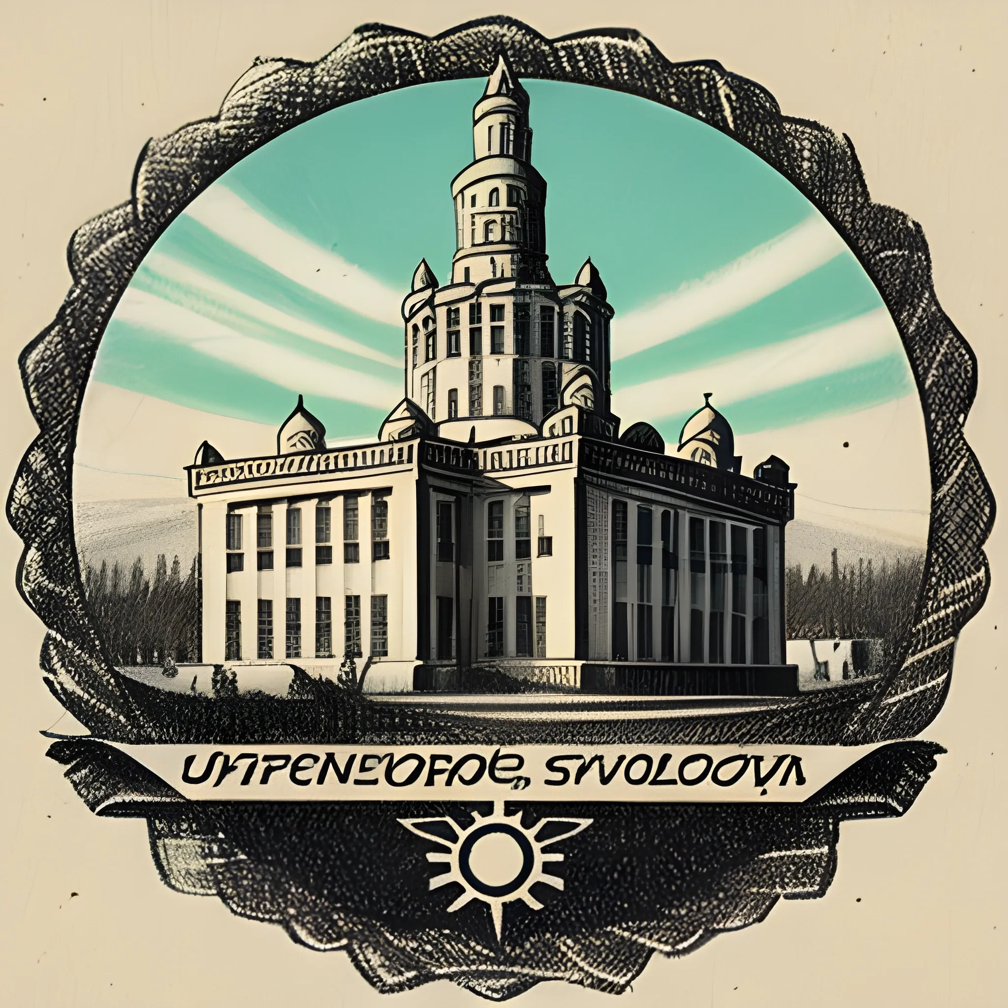 Vintage postcard with symbols of Ufa and Sevastopol
There should be a place for the text in the center, Pencil Sketch