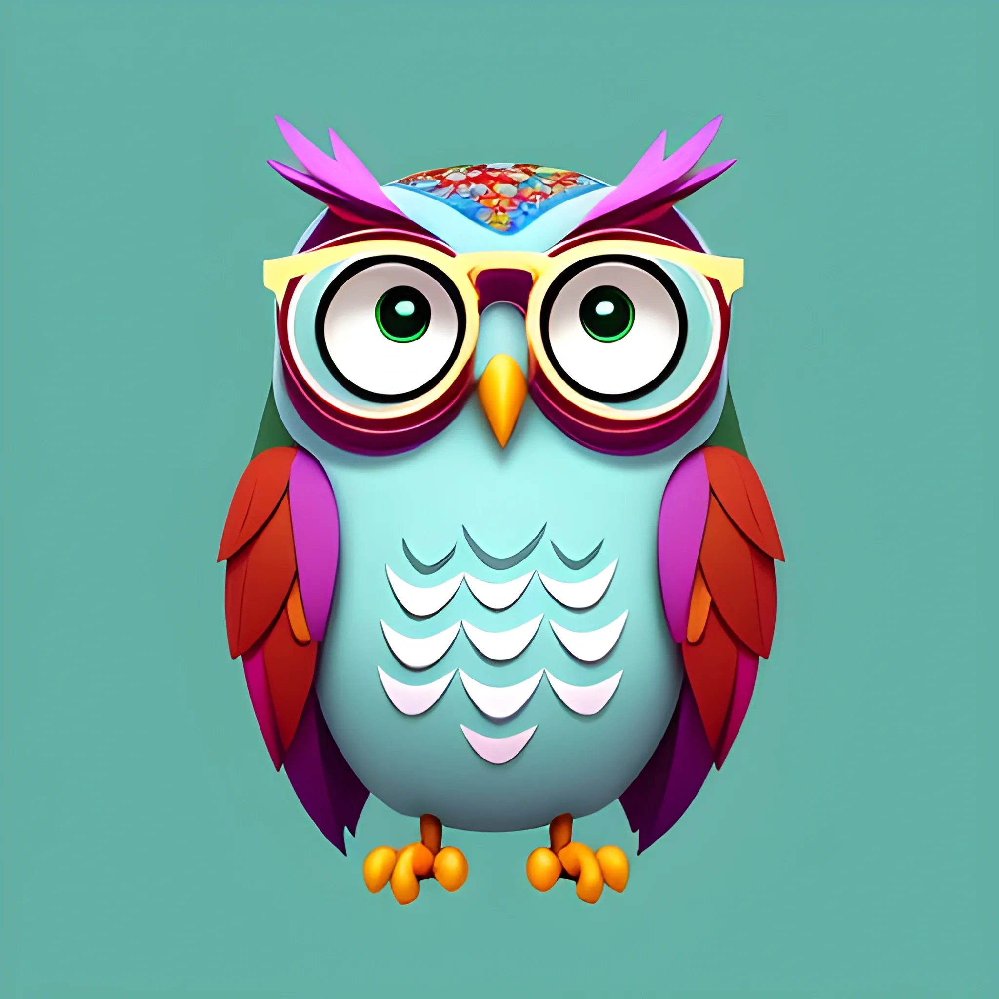 Brand Mascot Design Concept: "Buddy the Wise Owl"
- **Appearance**: Buddy the Wise Owl is designed as a charming and friendly owl with big expressive eyes wearing glasses symbolizing wisdom.
- **Colors**: Use bright yet soothing colors like turquoise blue for the body with hints of soft white feathers.
- **Attire**: Buddy wears a small backpack filled with art supplies – symbolizing readiness for any creative or learning adventure.
- **Personality Traits**: Curious, knowledgeable, helpful – always ready with fun facts or creative ideas.