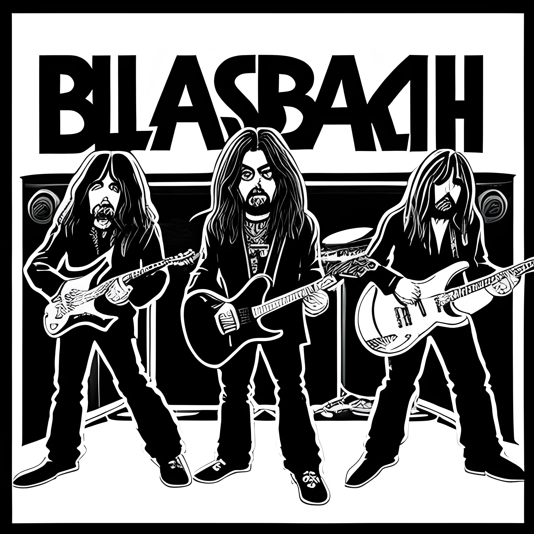 draw black sabbath band, Cartoon