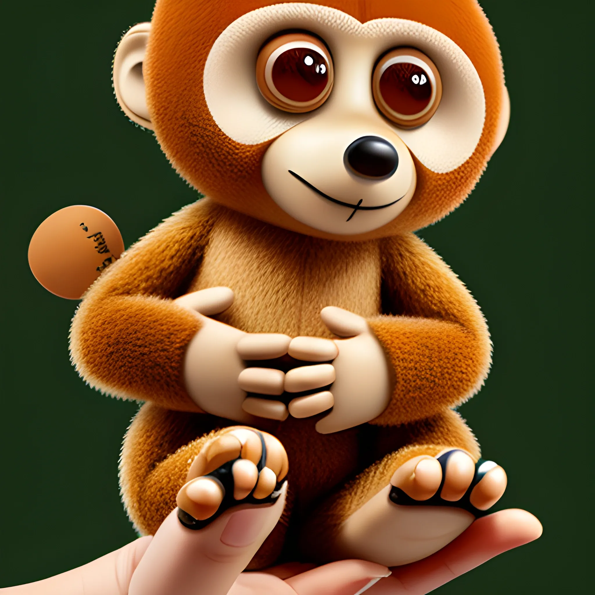 Cheburashka holds on his hands another Cheburashka, Cartoon