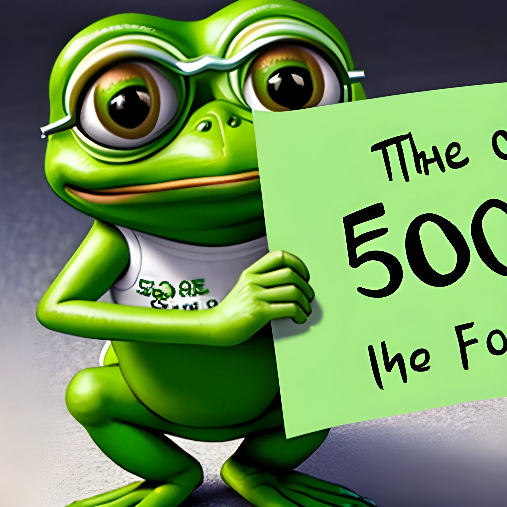 Pepe the frog holds a sign in his paws with the inscription: "502"