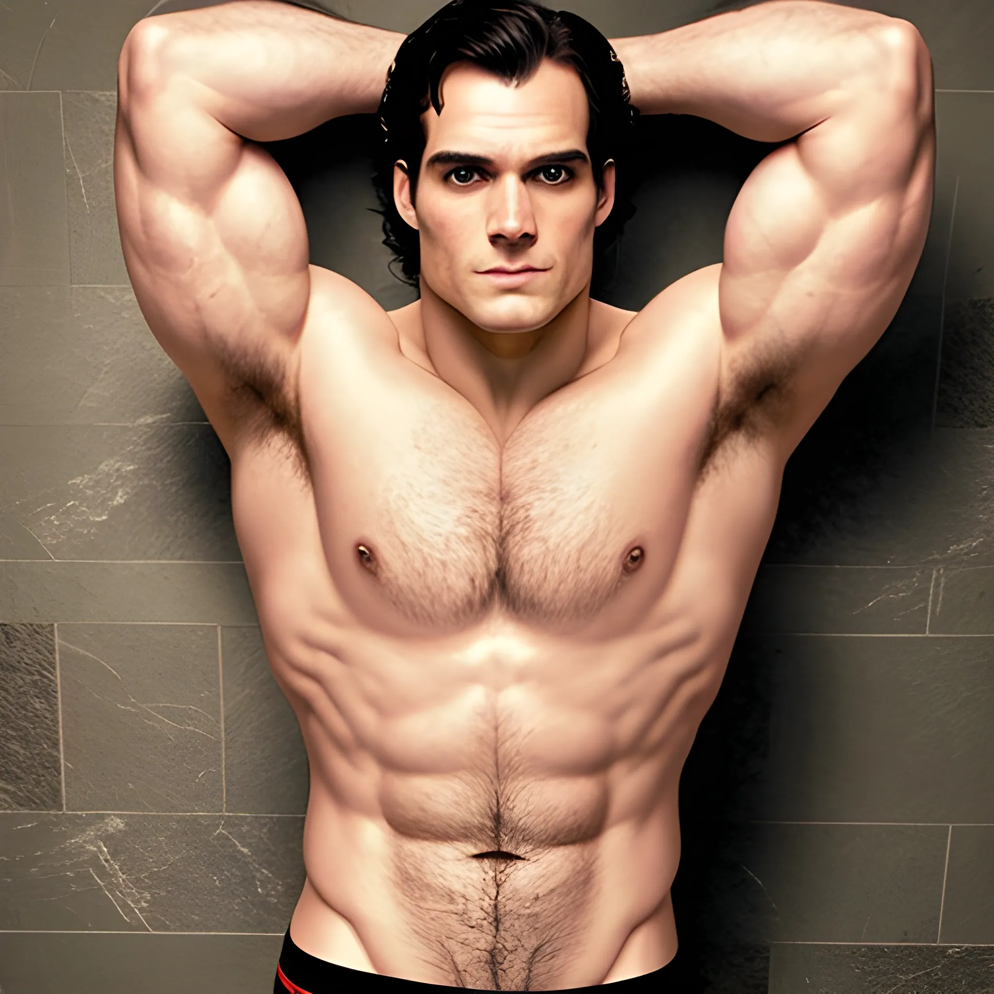 Henry Cavill muscular nude underwear full body picture