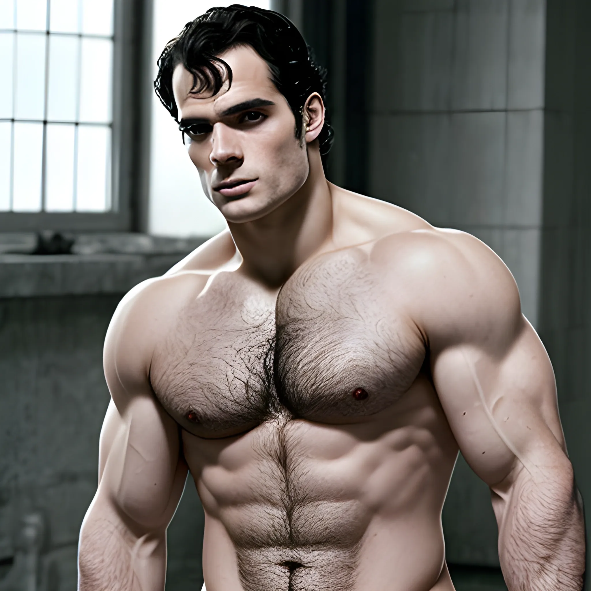 Henry Cavill muscular nude underwear full body picture