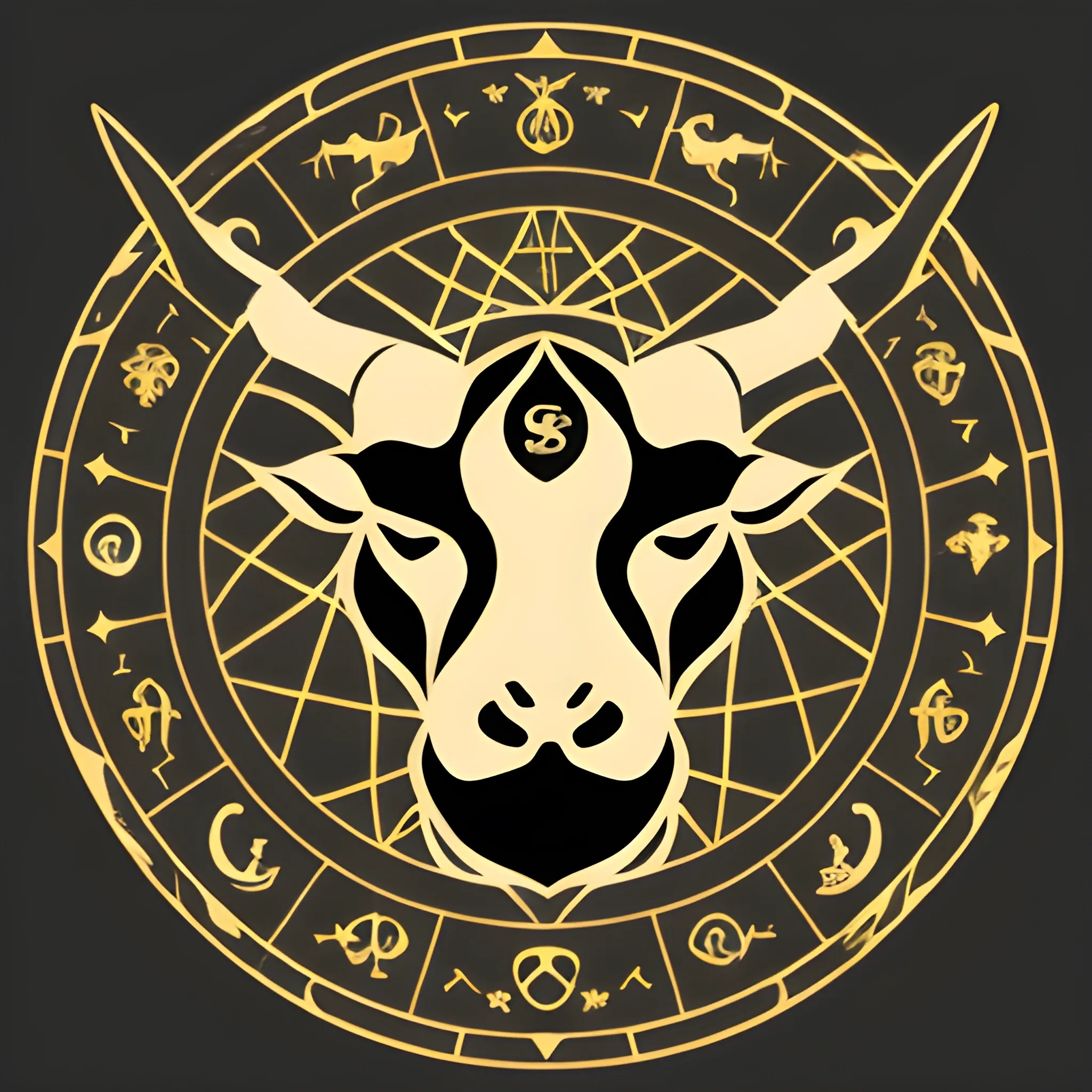 the zodiac sign is Taurus. Sticker, logo, transparent background