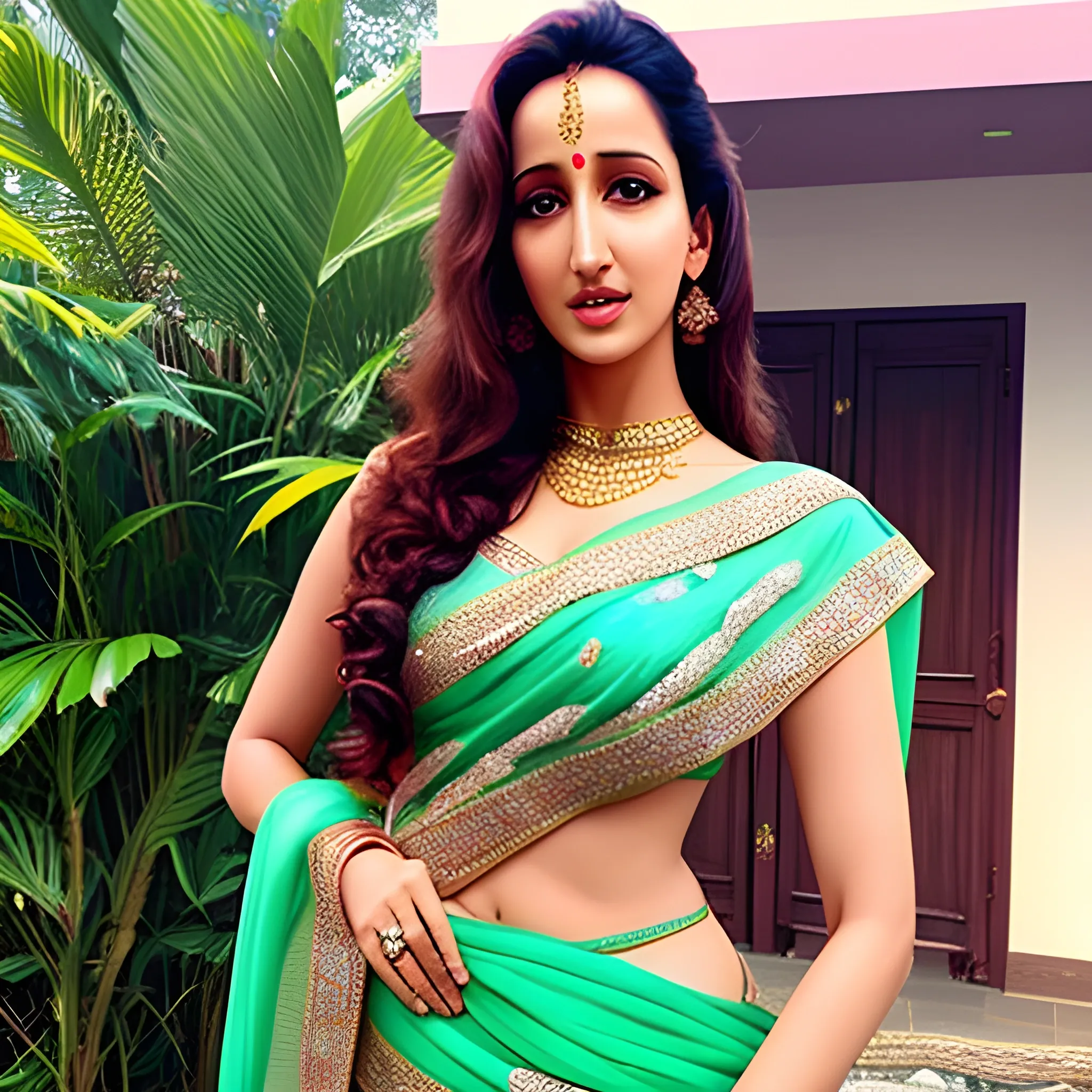 nora fatehi in a saree
