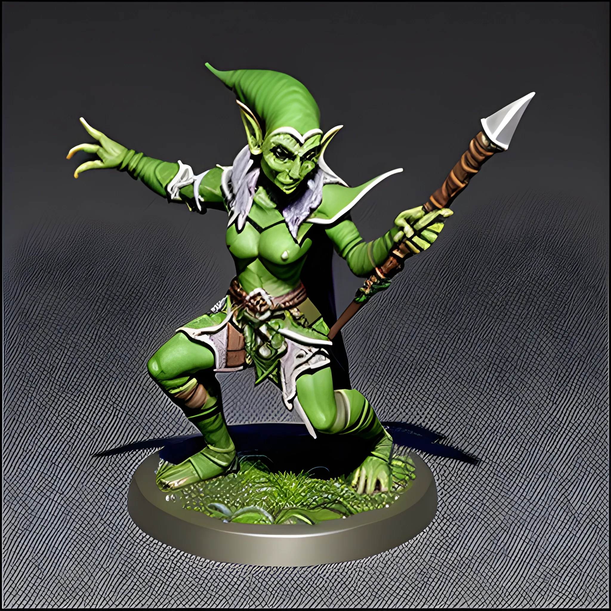 Dungeons and dragons Green skin elf with an eldercross 