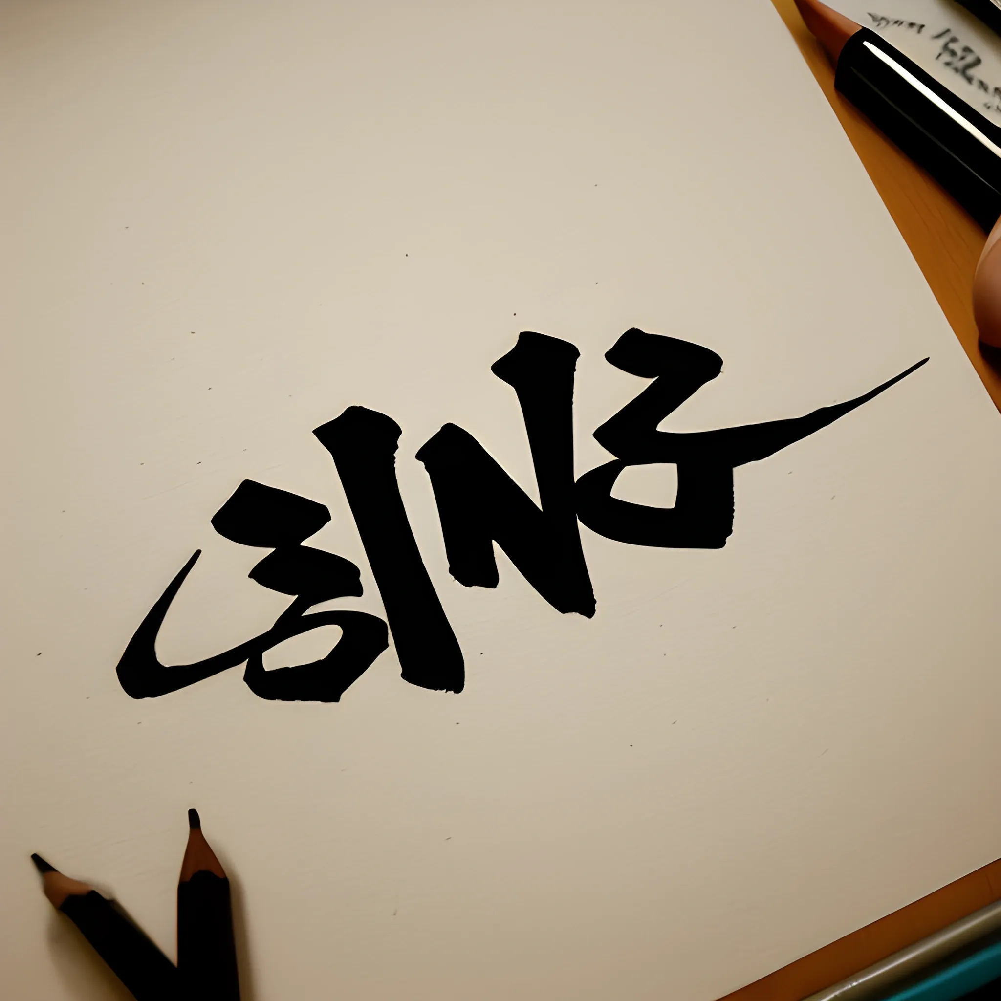 Clothing line logo called sinoy calligraphy writing 