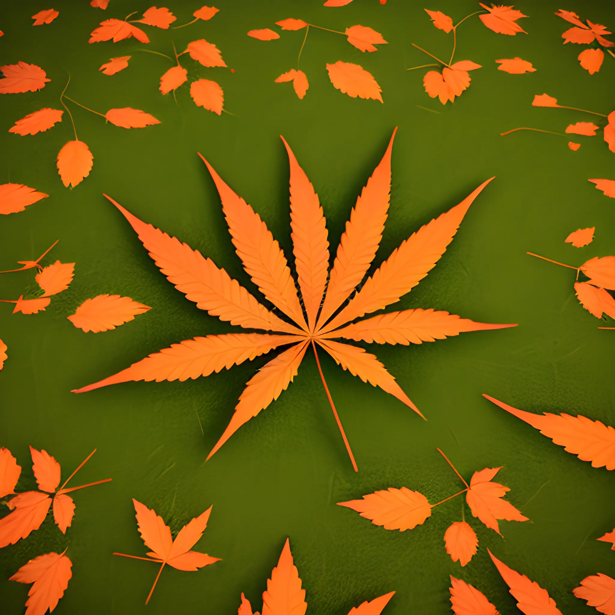 Weed leaves falling, 3D