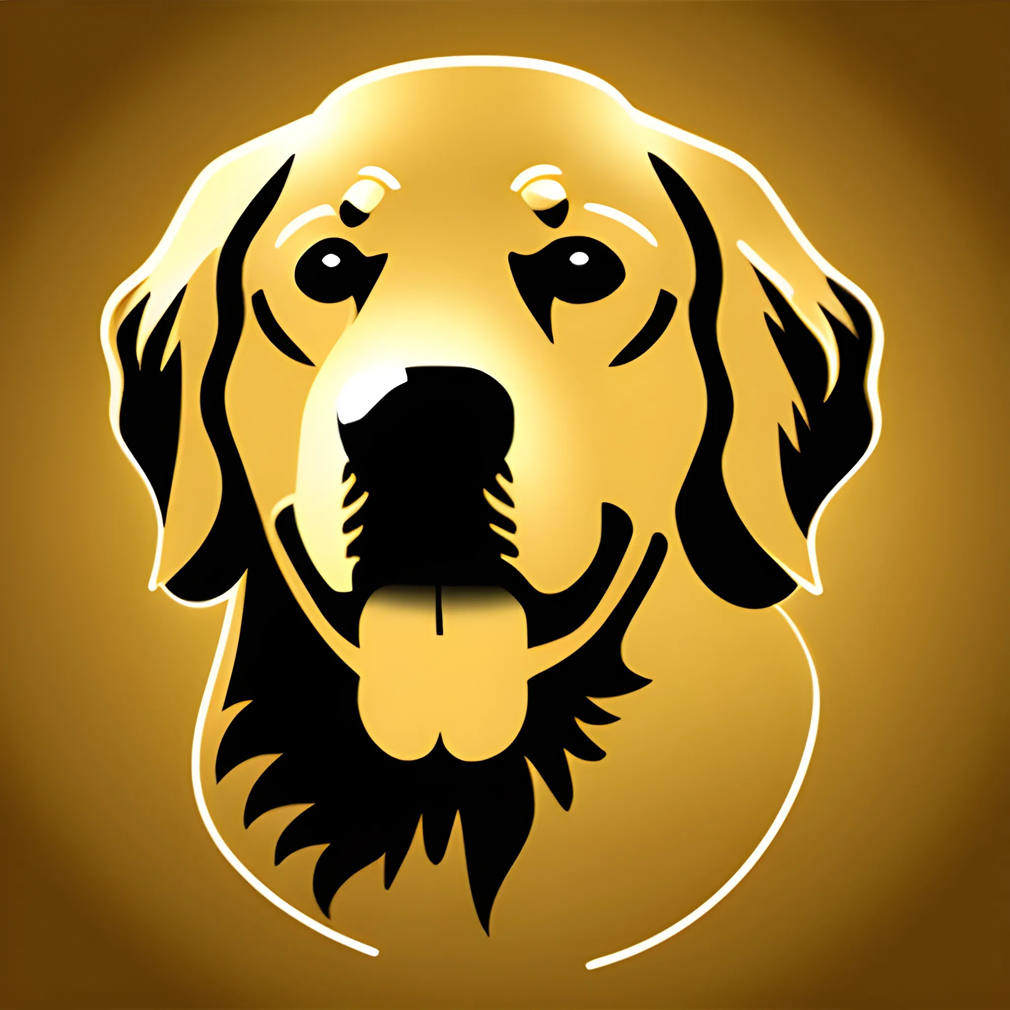 create a logo image from a golden retriever dog face