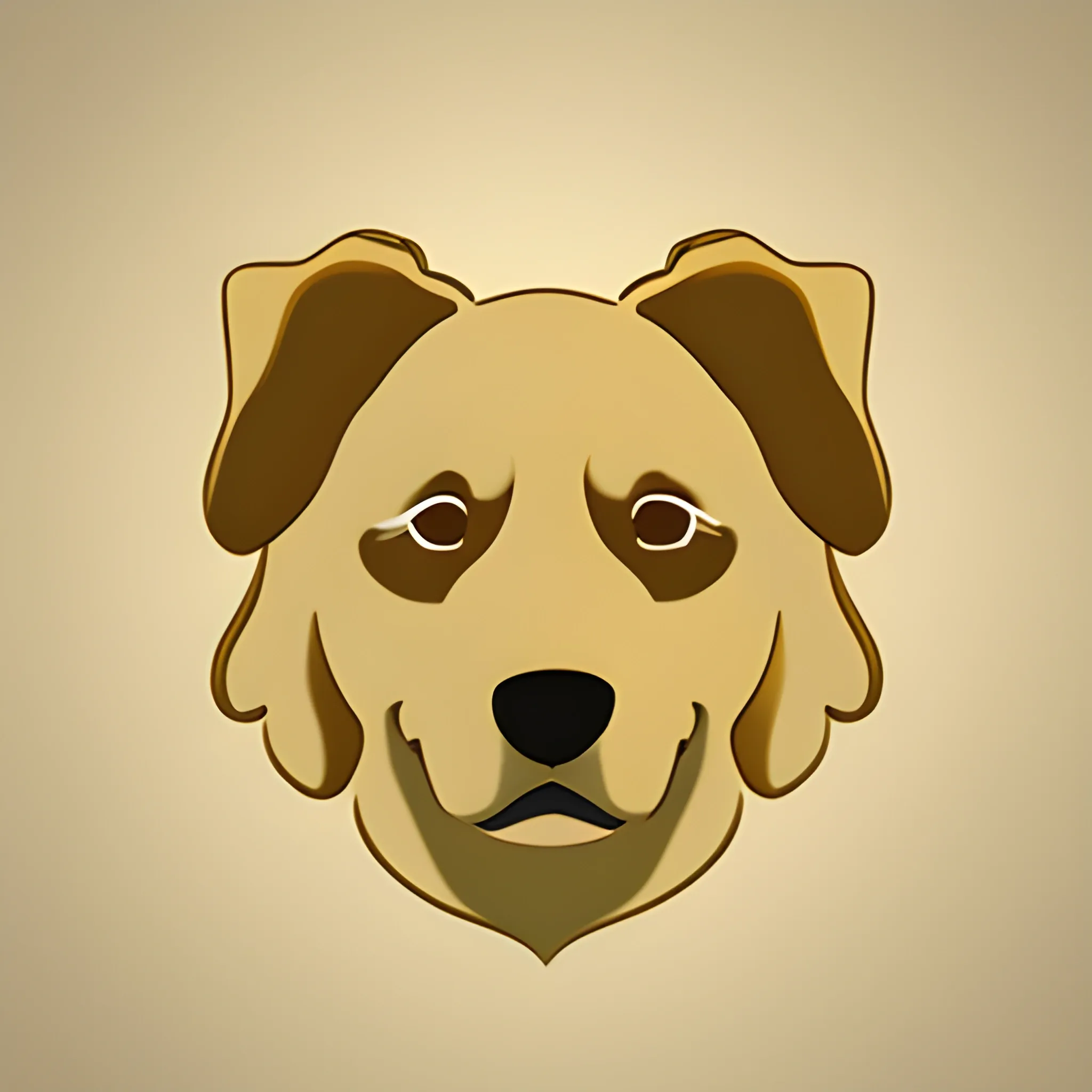 create a logo image from a golden retriever dog face on Studio Ghibli style