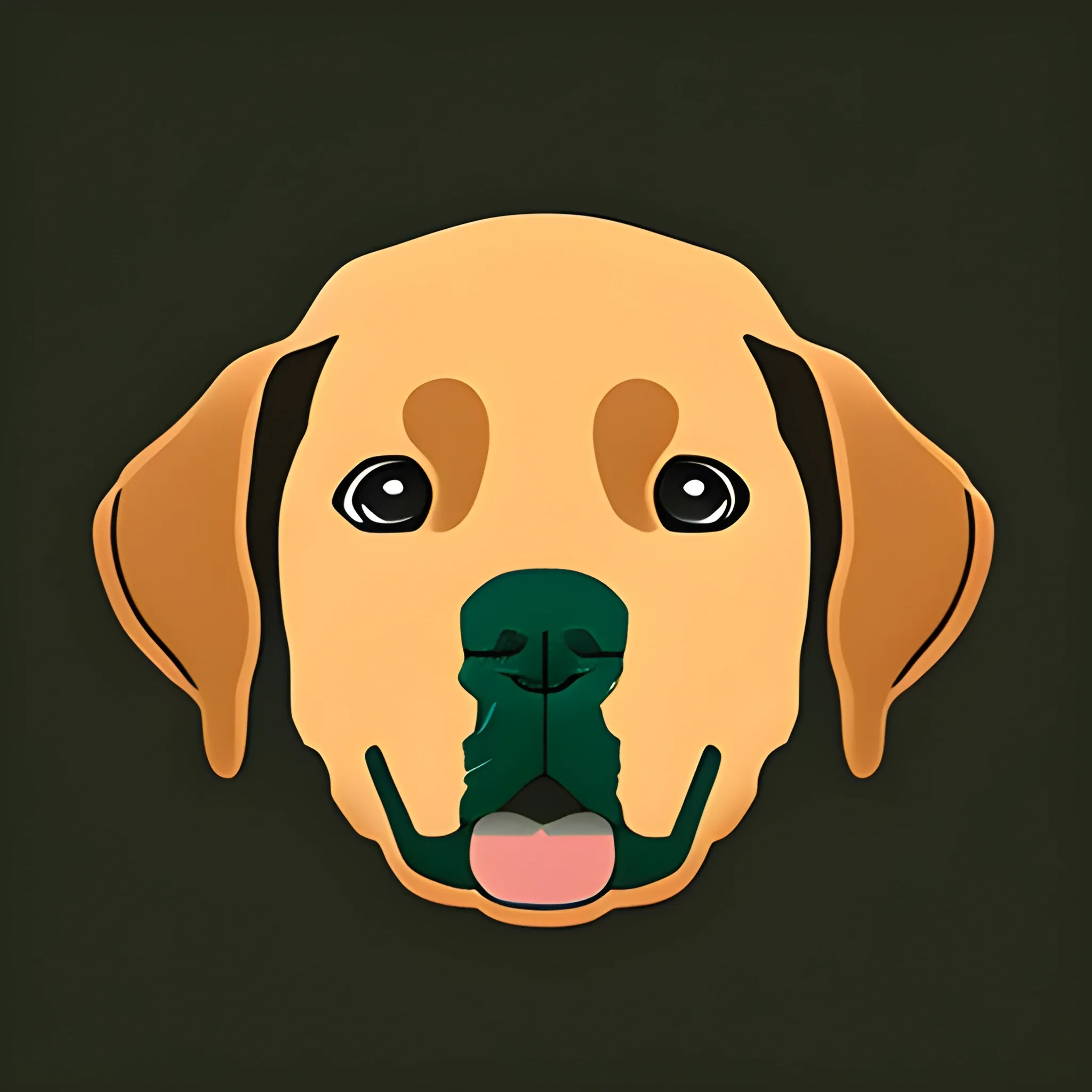 create a logo image from a labrador retriever dog face on Studio Ghibli style