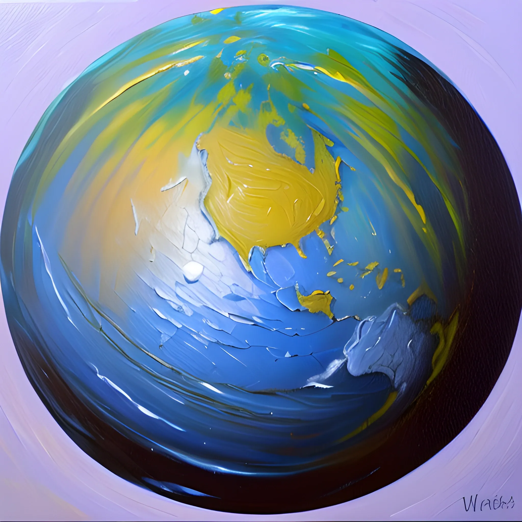 Oil Painting of planet