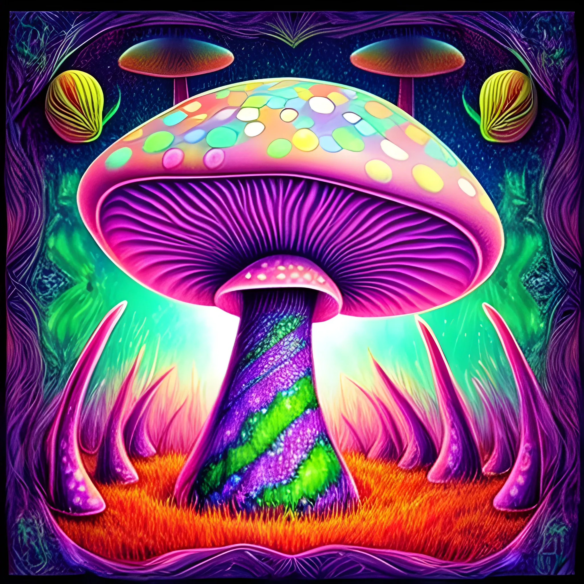 magic Mushroom art, Trippy