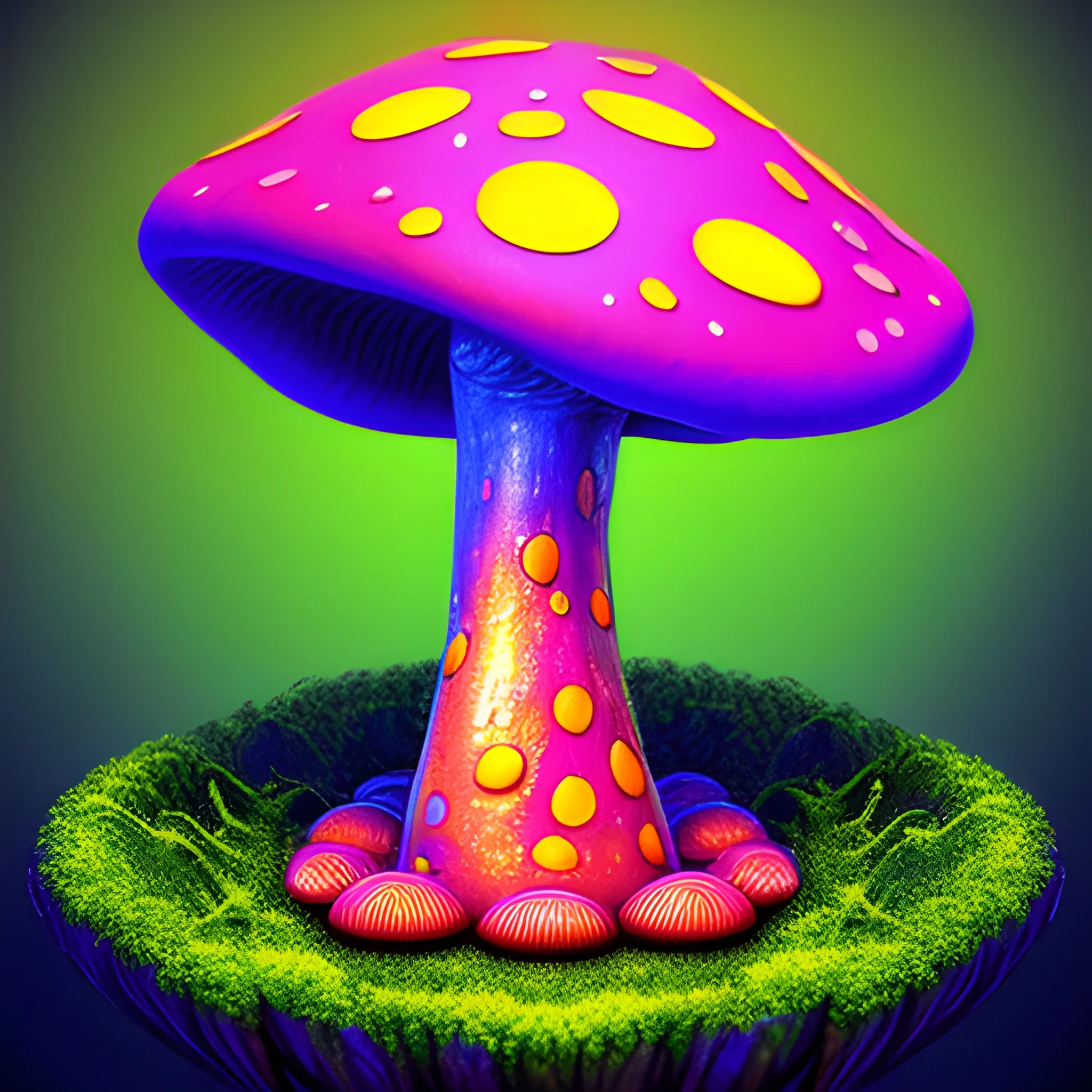 magic Mushroom art, Trippy, 3D