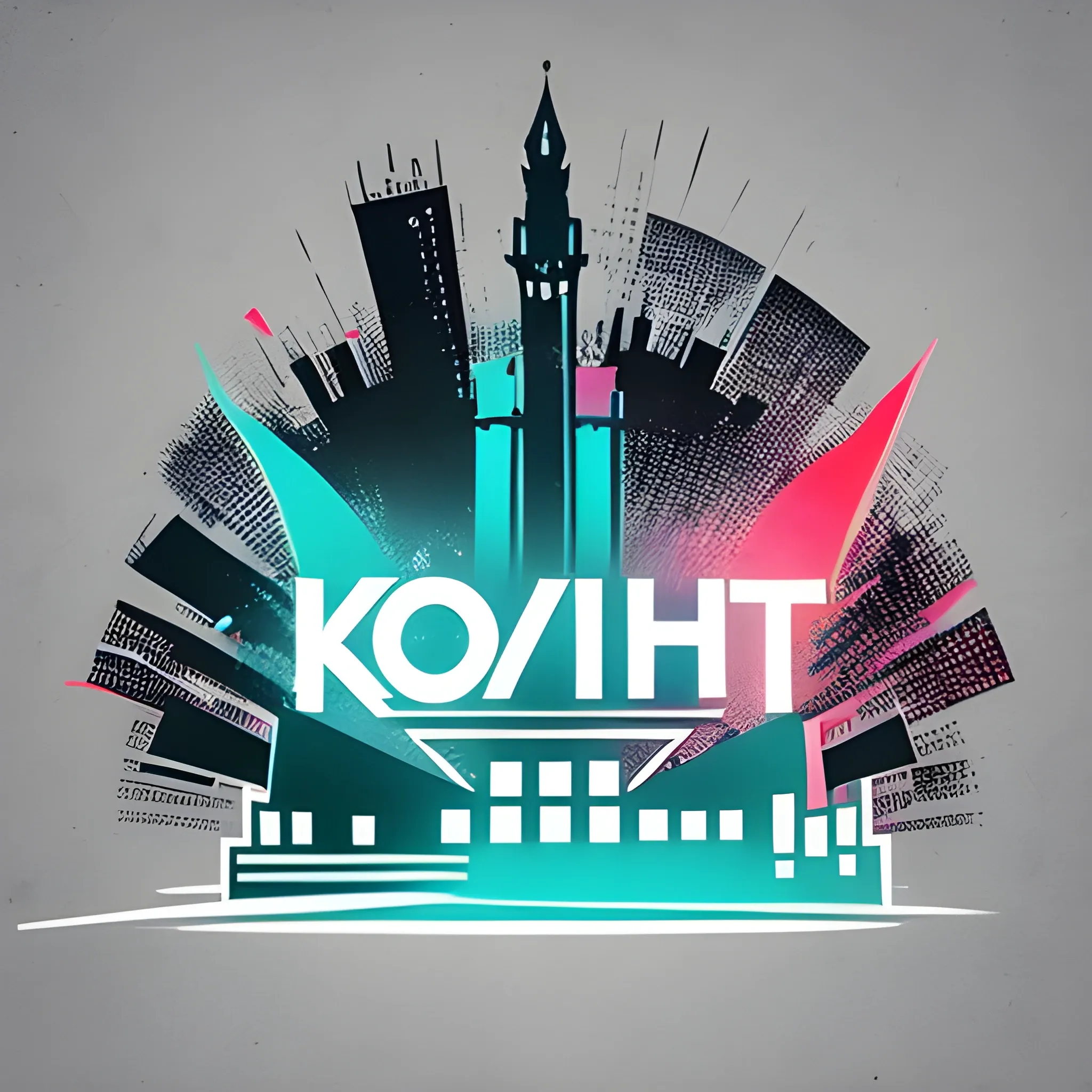 "Design a modern banner for the musical festival 'ХИТ ГРАД' in Nizhny Novgorod on August 24. The style should be minimalist with a light gray, pale blue color palette and neon accents like coral or green. Include abstract icons of musical instruments and subtle silhouettes of city landmarks (Kremlin, Volga). The festival name 'ХИТ ГРАД' should be in a thin, geometric font with neon glow, and the date '24 August' clearly visible. Add a small star or abstract symbol as a subtle tribute to Viktor Tsoi. The vibe should be clean, fresh, and energetic."