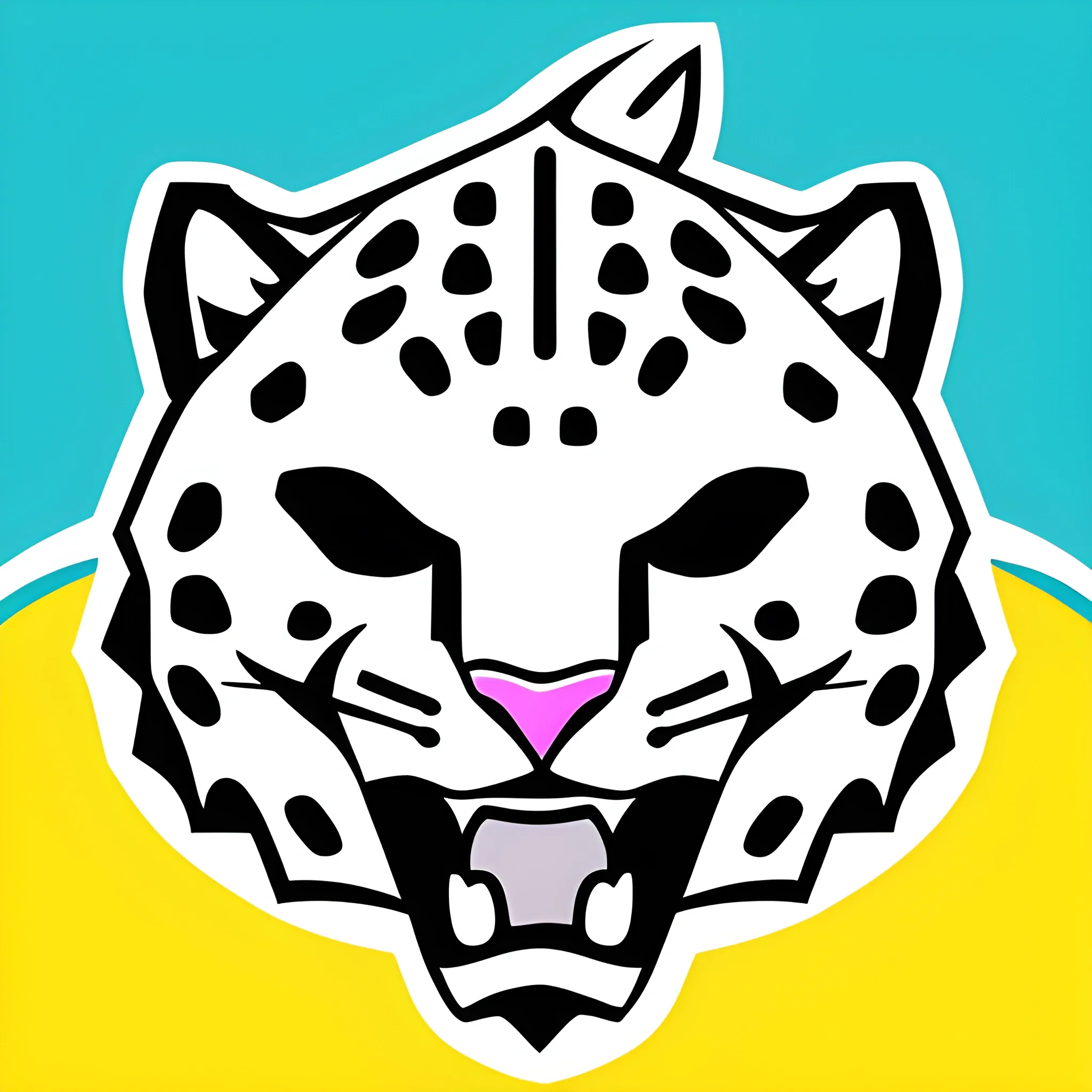 Ice Leopard volleyball logo, Cartoon