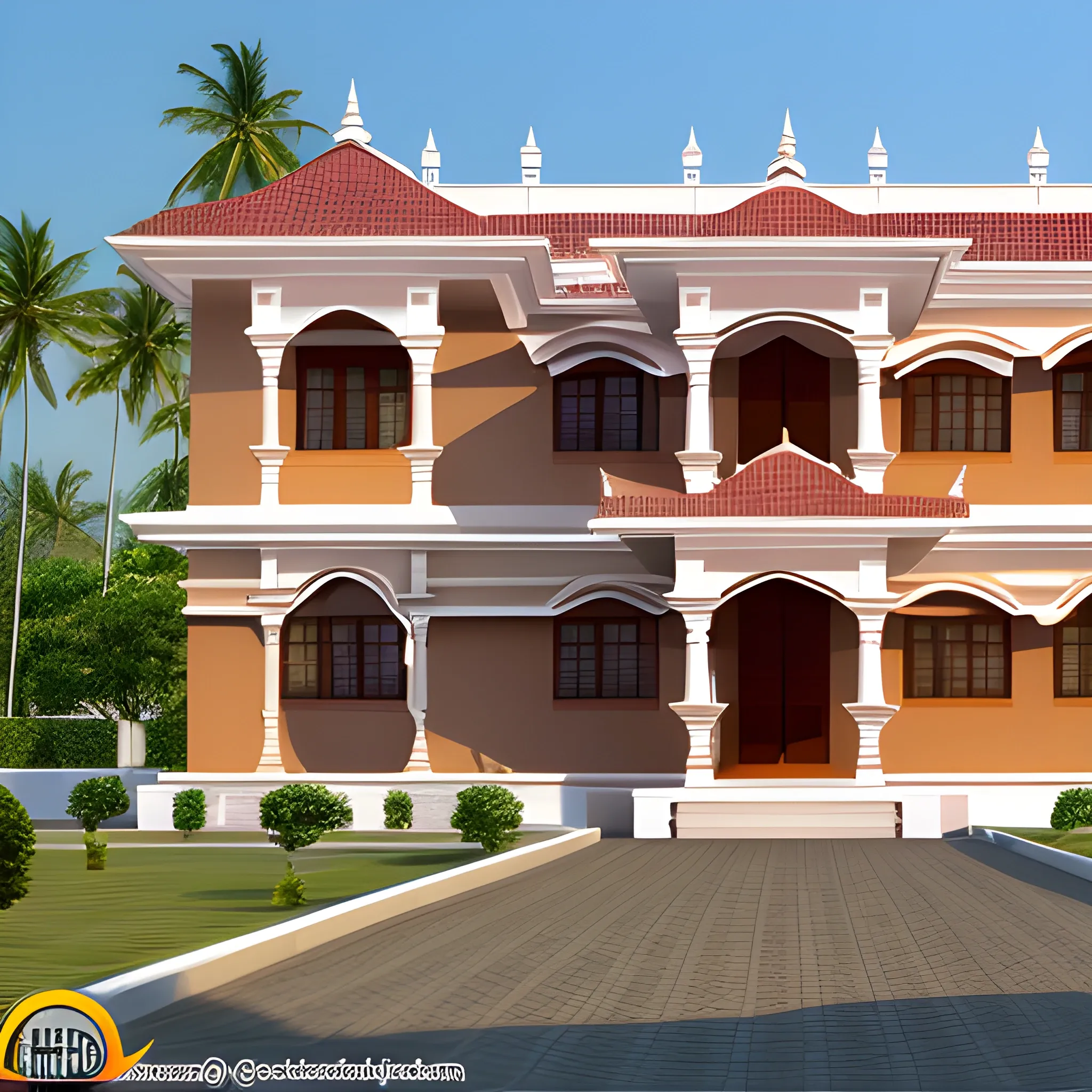 kerala villa facade
