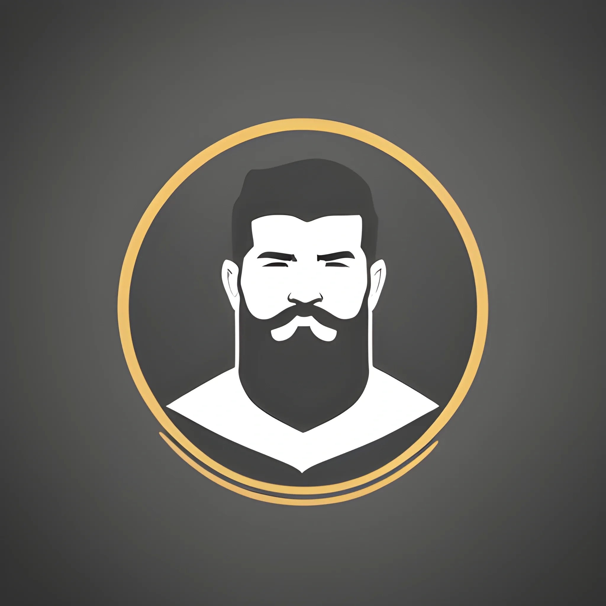 /imagine prompt: A modern minimalist logo of a man with a thick beard like Khabib, holding a doner. The doner is highlighted with clean lines and bold, golden color. Simple shapes and sharp contrast, no background, creating a strong association with the top doner restaurant. Created Using: minimalist style, flat design, sharp lines, iconic beard, food branding, hd quality, --ar 1:1 --v 6.0
