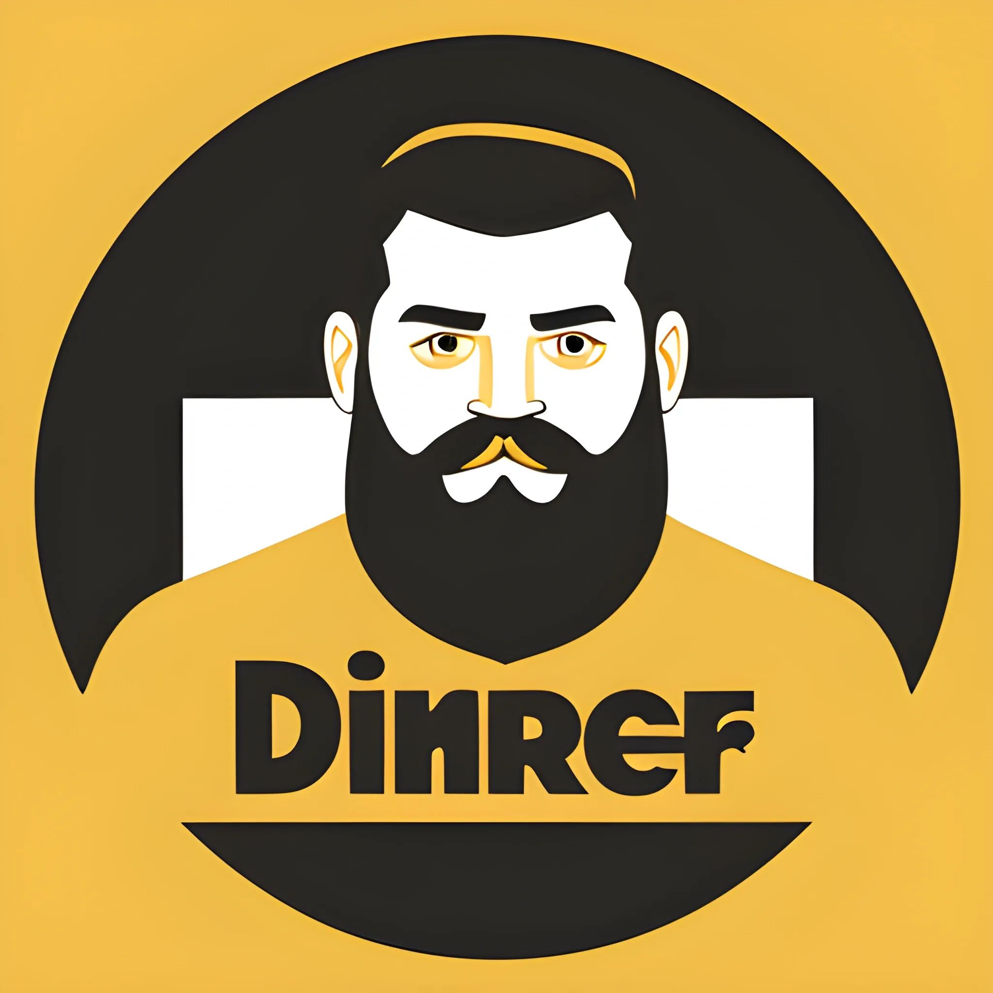 /imagine prompt: A modern minimalist logo of a man with a thick beard without mustache like Khabib, holding a doner. The doner is highlighted with clean lines and bold, golden color. Simple shapes and sharp contrast, no background, creating a strong association with the top doner restaurant. Created Using: minimalist style, flat design, sharp lines, iconic beard, food branding, hd quality, --ar 1:1 --v 6.0
