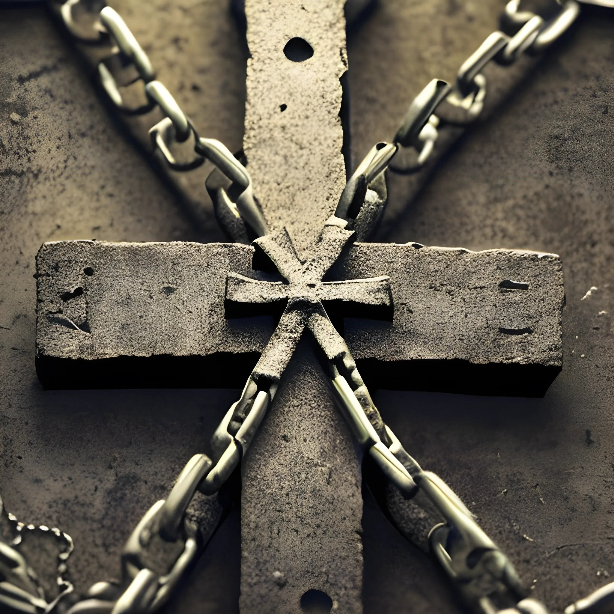 Cross with Chains Breaking: An image of a cross with chains breaking apart at its base can represent the liberation from sin and bondage that comes through faith
