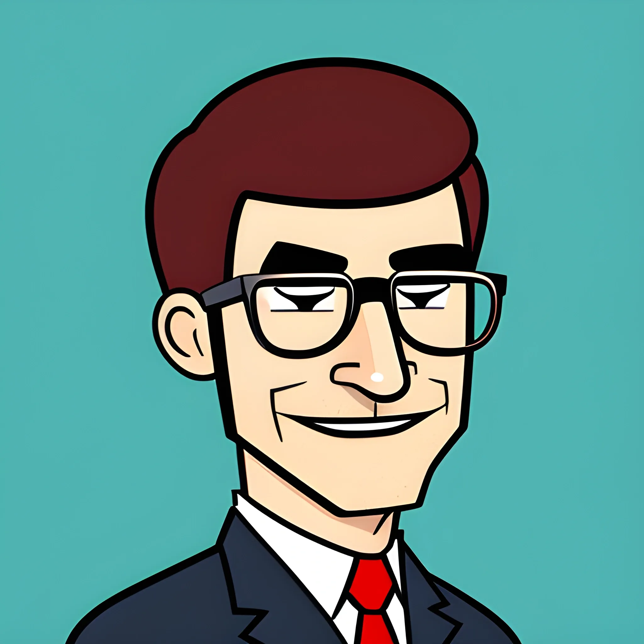 Create a mascot in an illustration cartoon style focusing on the face of a young attractive professor 